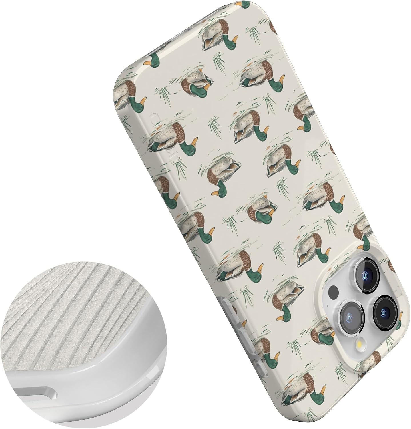 image:imageCasely iPhone 15 Pro Max Case Clear Skies Clear Shimmer Compatible with MagSafe Classic Ultra Slim DesignThe Boyfriend Collection Mallard Co