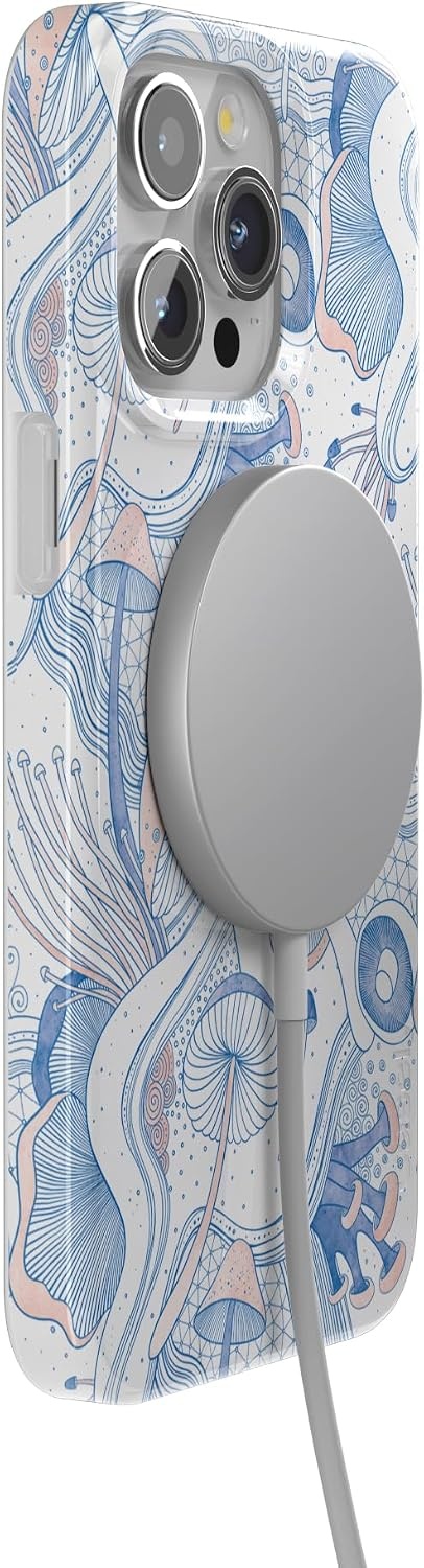 image:imageCasely iPhone 15 Pro Max Case Clear Skies Clear Shimmer Compatible with MagSafe Classic Ultra Slim DesignThe Fun Guy Enchanted Forest Mushroom Floral