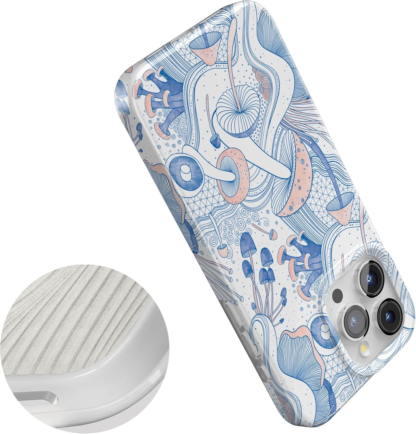 image:imageCasely iPhone 15 Pro Max Case Clear Skies Clear Shimmer Compatible with MagSafe Classic Ultra Slim DesignThe Fun Guy Enchanted Forest Mushroom Floral