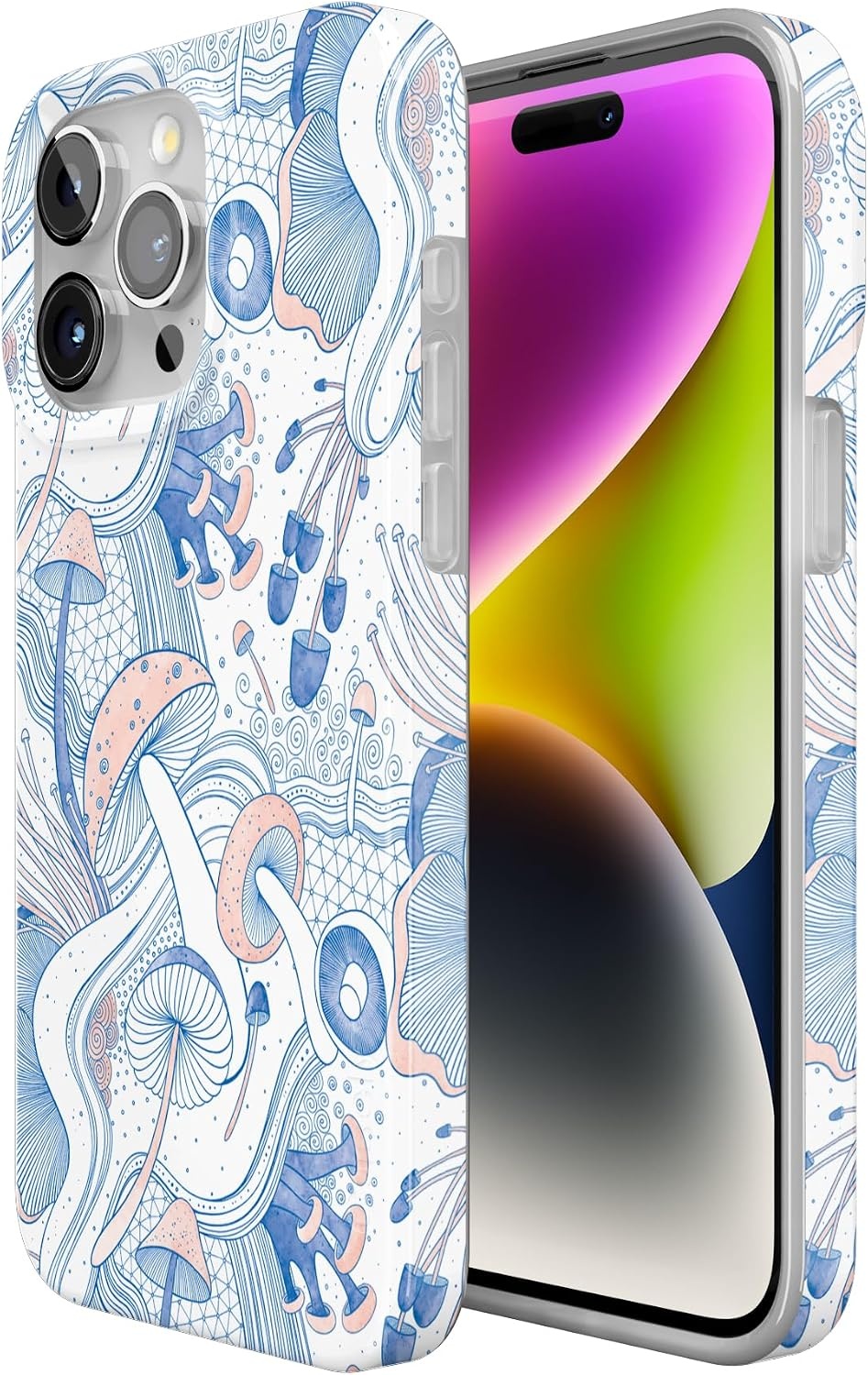 image:imageCasely iPhone 15 Pro Max Case Clear Skies Clear Shimmer Compatible with MagSafe Classic Ultra Slim DesignThe Fun Guy Enchanted Forest Mushroom Floral