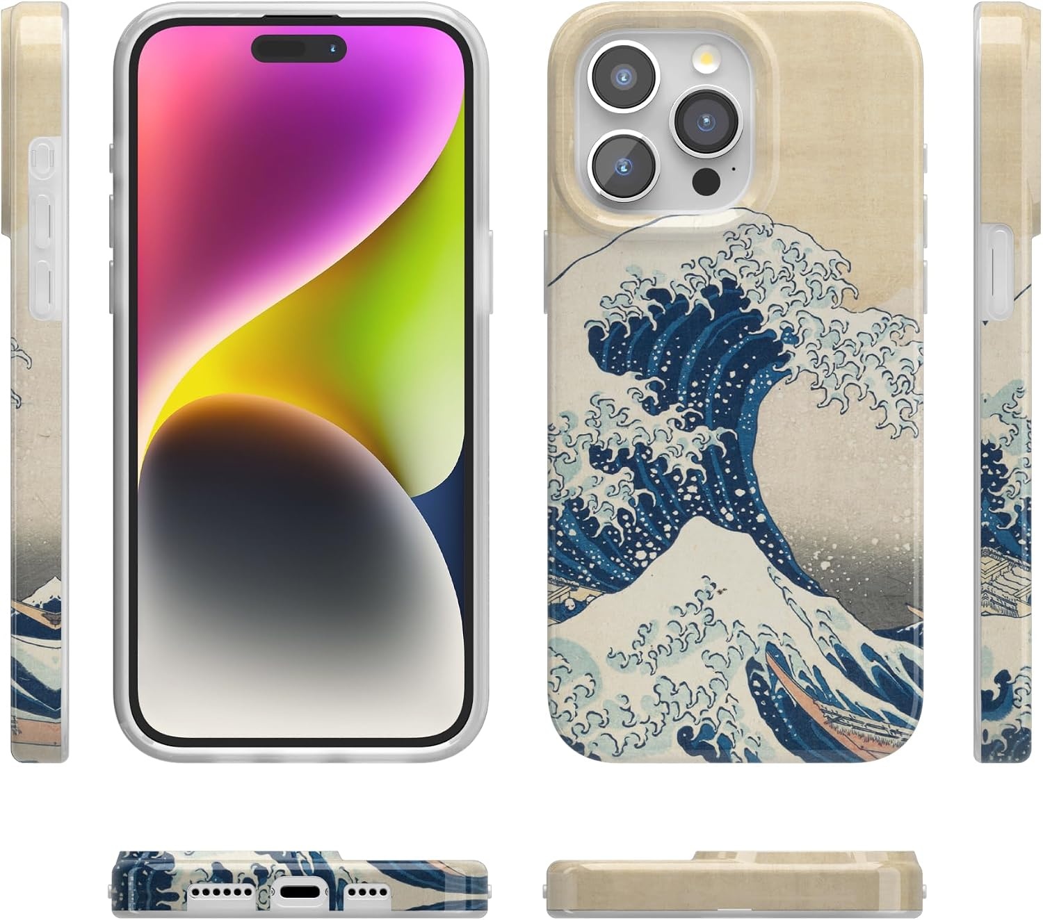 image:imageCasely iPhone 15 Pro Max Case Clear Skies Clear Shimmer Compatible with MagSafe Classic Ultra Slim DesignThe Great Wave The Met Museum