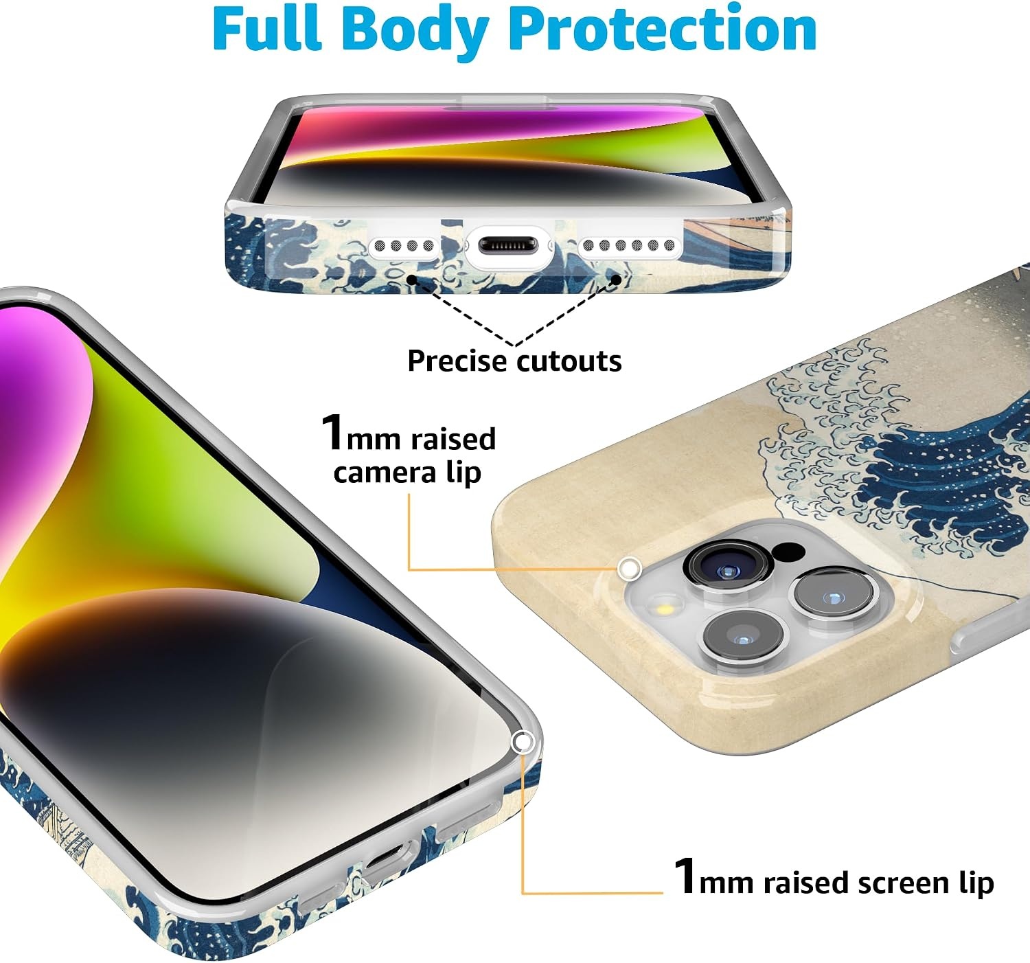 image:imageCasely iPhone 15 Pro Max Case Clear Skies Clear Shimmer Compatible with MagSafe Classic Ultra Slim DesignThe Great Wave The Met Museum
