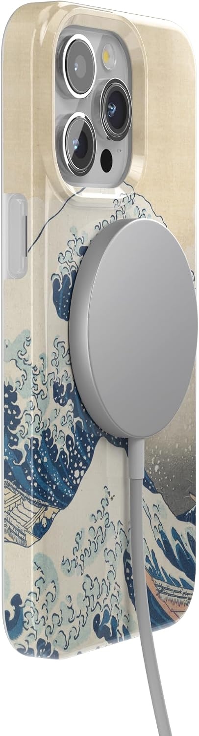 image:imageCasely iPhone 15 Pro Max Case Clear Skies Clear Shimmer Compatible with MagSafe Classic Ultra Slim DesignThe Great Wave The Met Museum