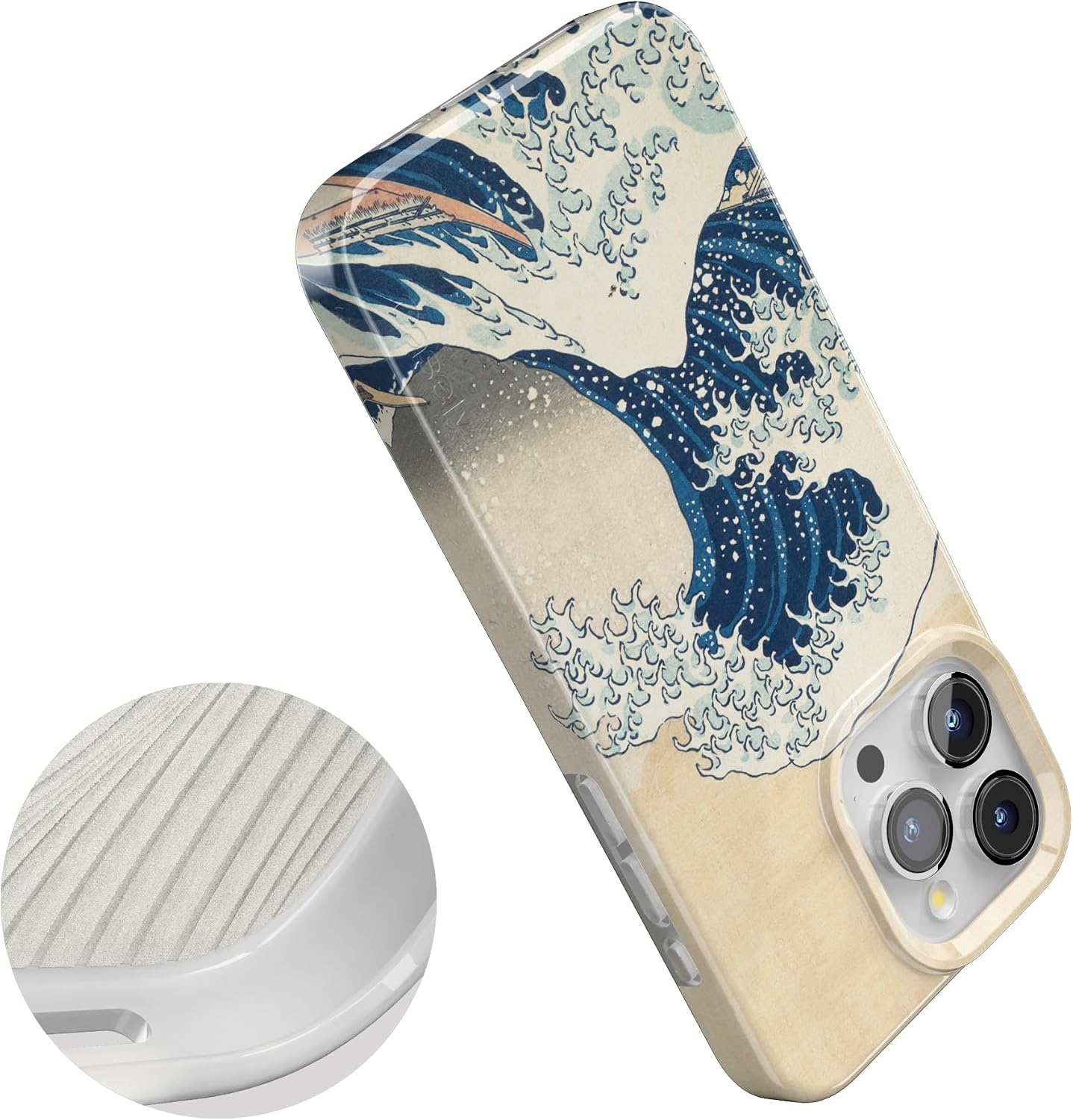 image:imageCasely iPhone 15 Pro Max Case Clear Skies Clear Shimmer Compatible with MagSafe Classic Ultra Slim DesignThe Great Wave The Met Museum