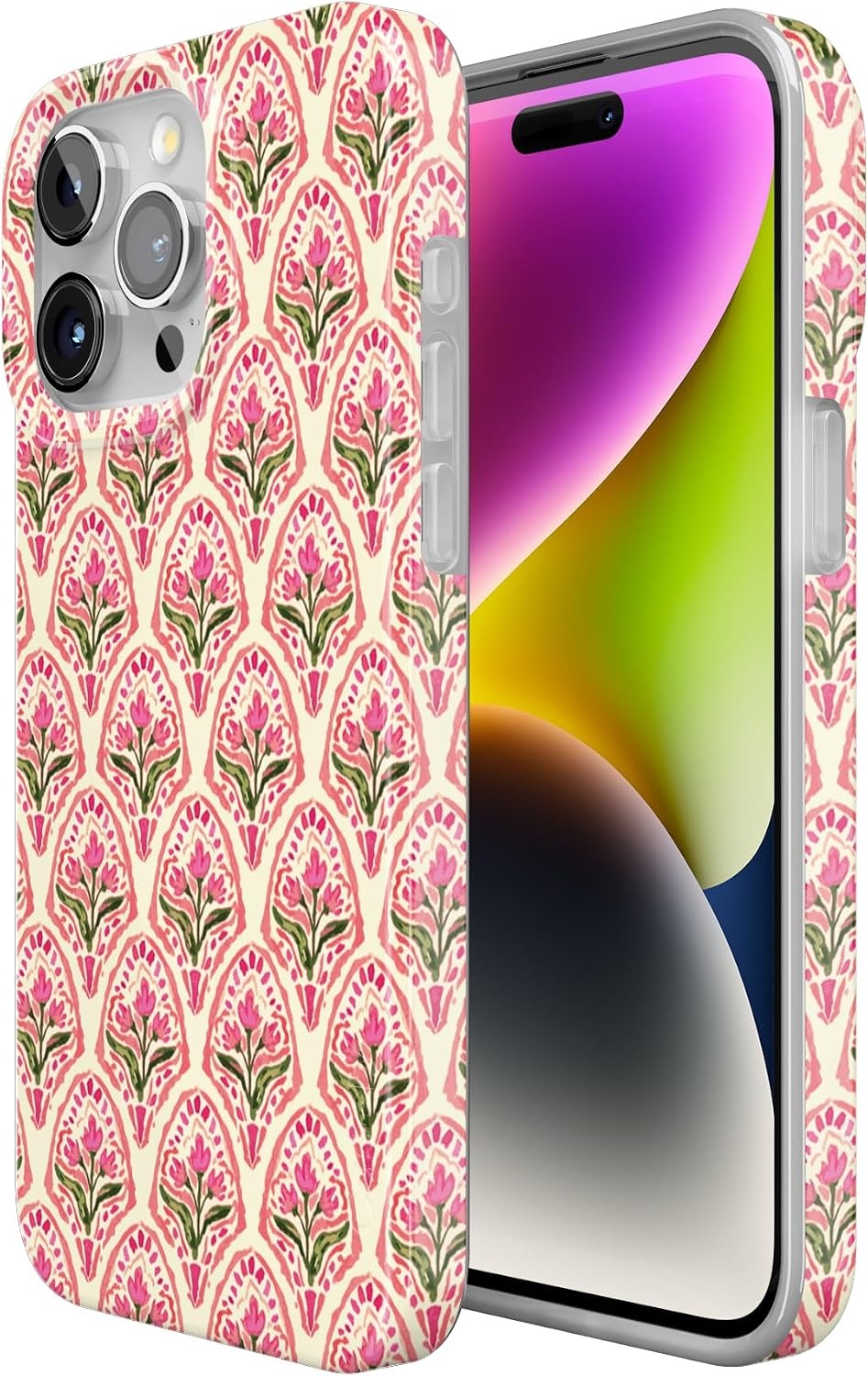 image:imageCasely iPhone 15 Pro Max Case Clear Skies Clear Shimmer Compatible with MagSafe Classic Ultra Slim DesignTulip Tapestry Jenna Palek x Casely