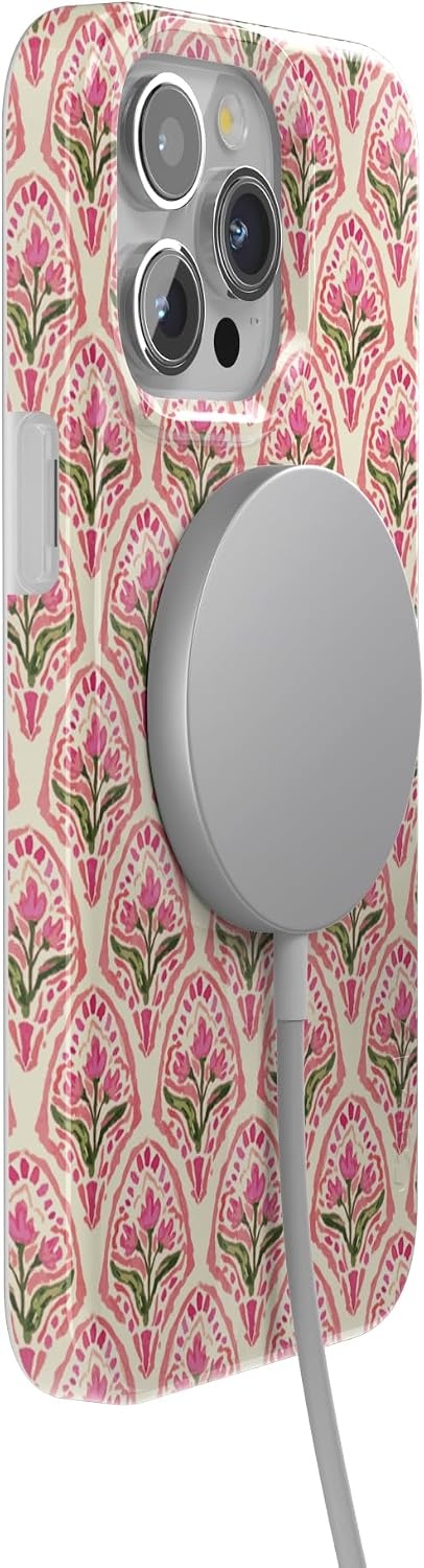 image:imageCasely iPhone 15 Pro Max Case Clear Skies Clear Shimmer Compatible with MagSafe Classic Ultra Slim DesignTulip Tapestry Jenna Palek x Casely