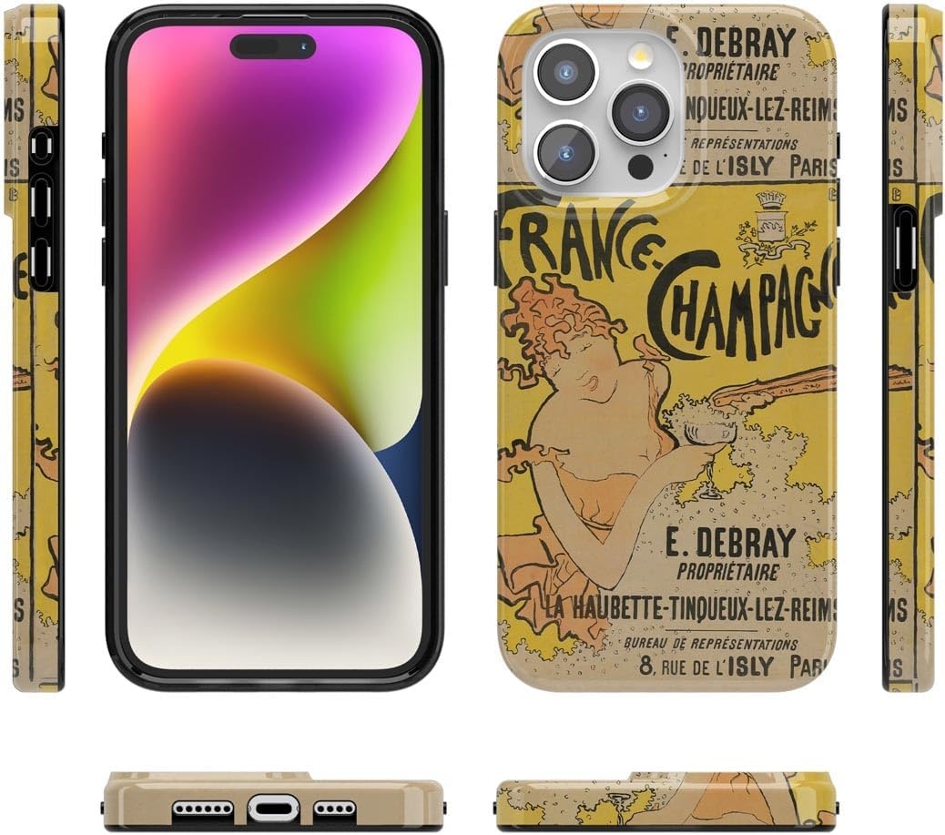 image:imageCasely iPhone 15 Pro Max Case Clear Skies Clear Shimmer Compatible with MagSafe Classic Ultra Slim DesignVan Gogh French Bubbly