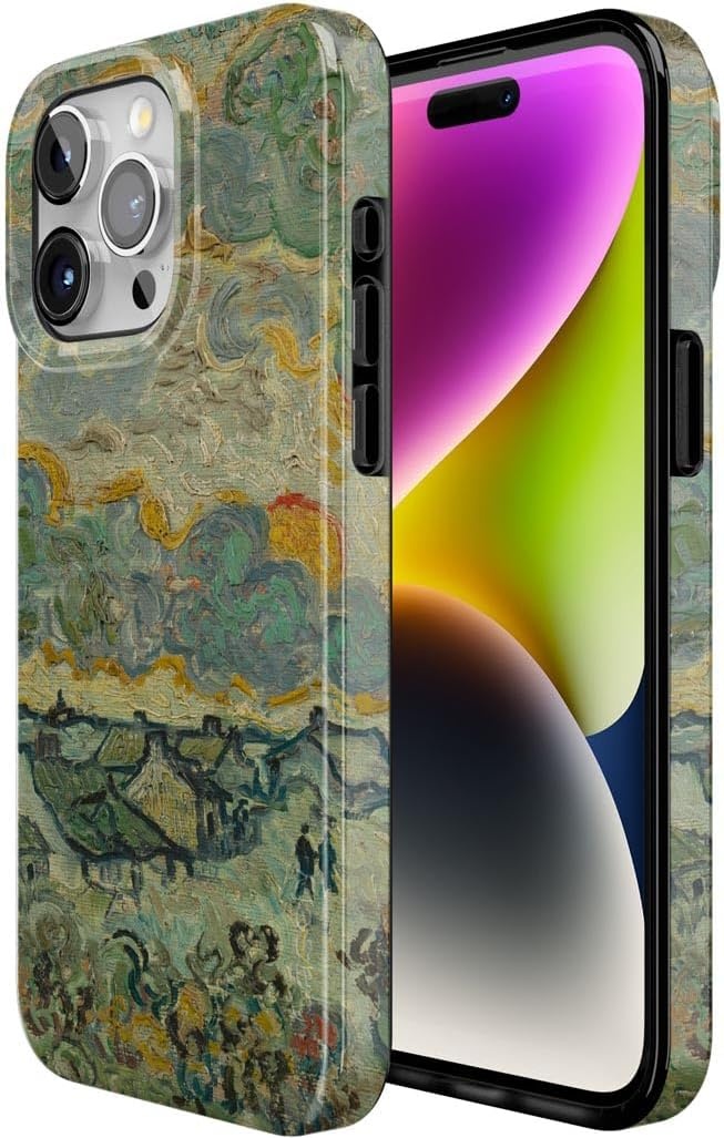 image:imageCasely iPhone 15 Pro Max Case Clear Skies Clear Shimmer Compatible with MagSafe Classic Ultra Slim DesignVan Gogh Reminiscence of Vincent