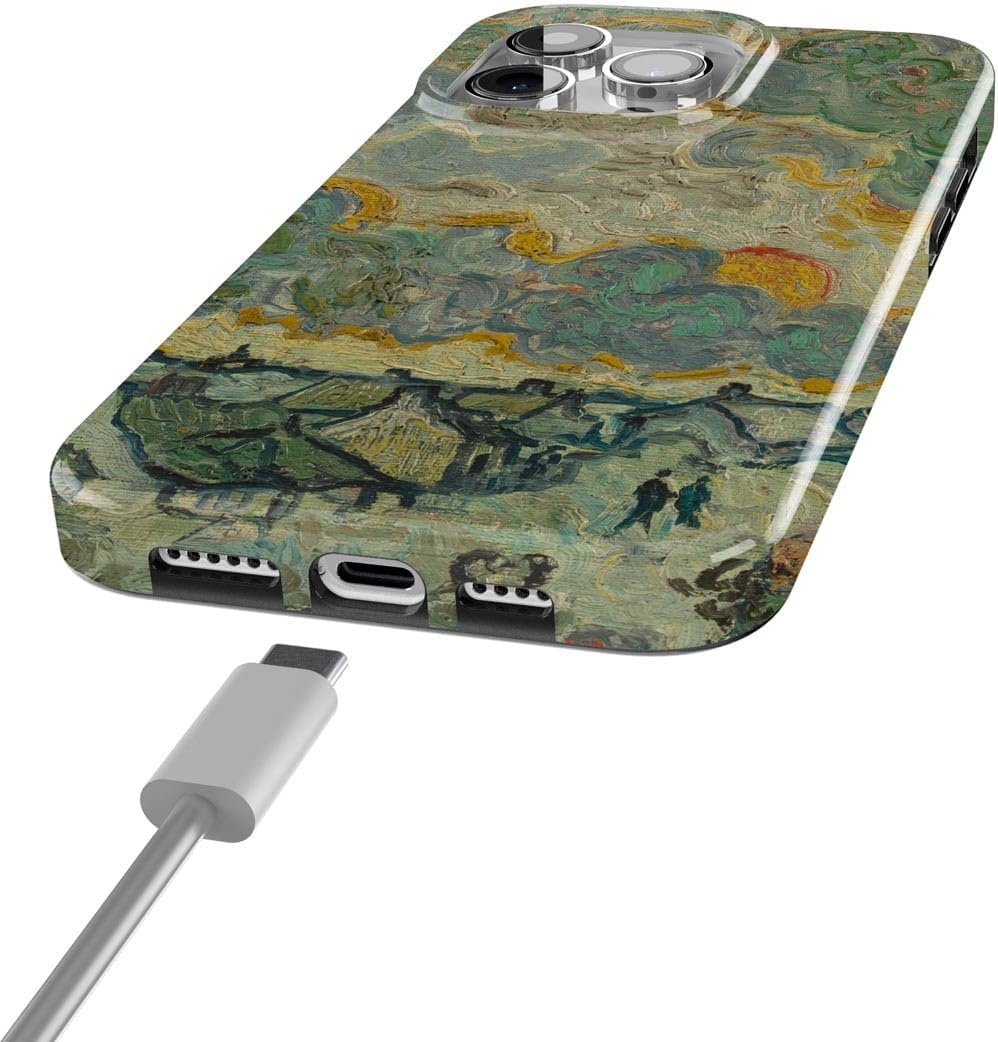 image:imageCasely iPhone 15 Pro Max Case Clear Skies Clear Shimmer Compatible with MagSafe Classic Ultra Slim DesignVan Gogh Reminiscence of Vincent