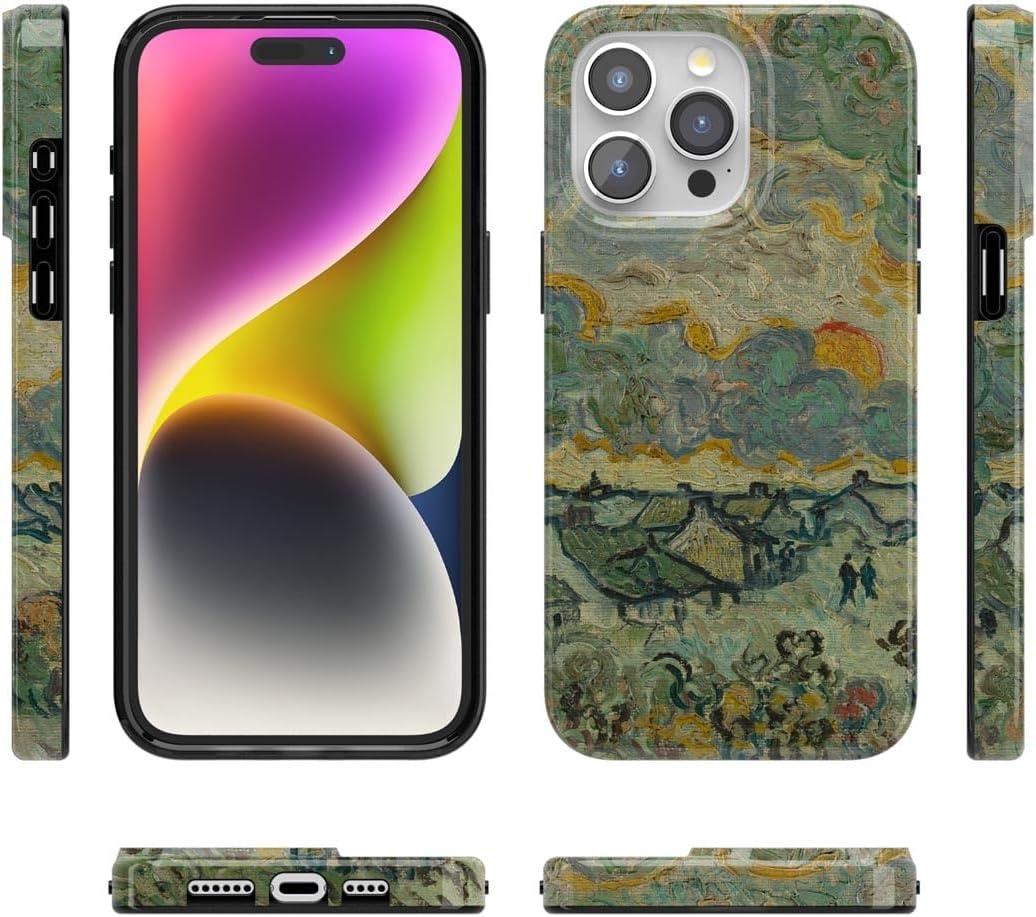 image:imageCasely iPhone 15 Pro Max Case Clear Skies Clear Shimmer Compatible with MagSafe Classic Ultra Slim DesignVan Gogh Reminiscence of Vincent