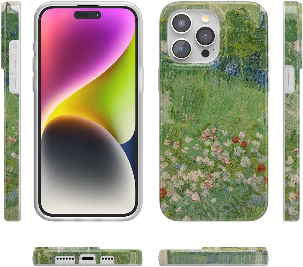image:imageCasely iPhone 15 Pro Max Case Clear Skies Clear Shimmer Compatible with MagSafe Classic Ultra Slim DesignVan Gogh Vincents Admired Garden