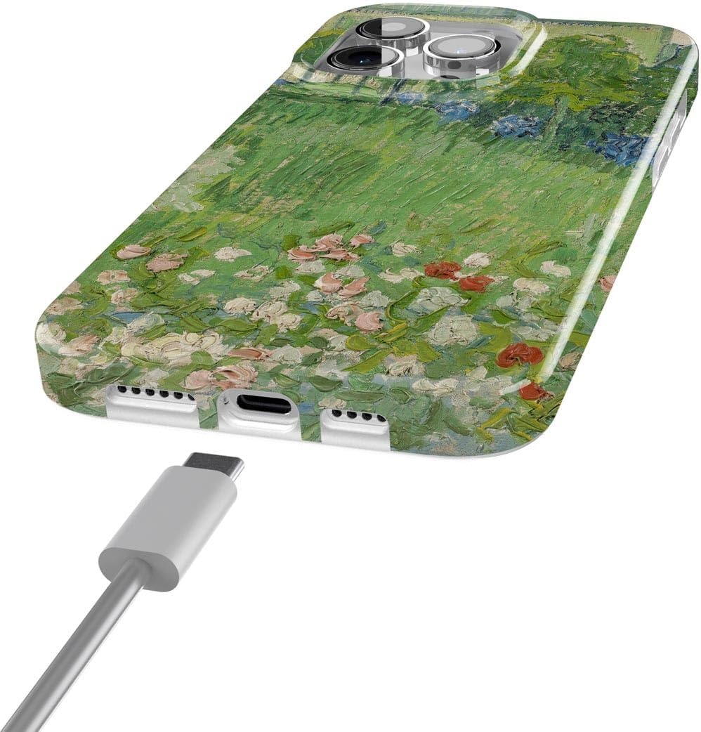 image:imageCasely iPhone 15 Pro Max Case Clear Skies Clear Shimmer Compatible with MagSafe Classic Ultra Slim DesignVan Gogh Vincents Admired Garden