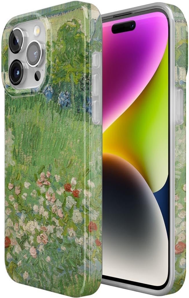 image:imageCasely iPhone 15 Pro Max Case Clear Skies Clear Shimmer Compatible with MagSafe Classic Ultra Slim DesignVan Gogh Vincents Admired Garden