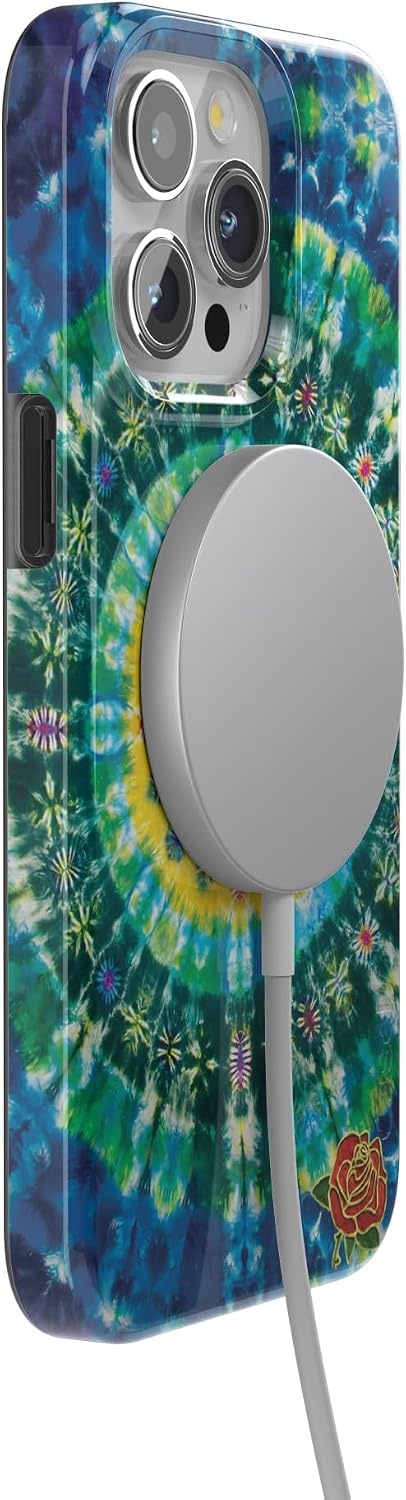 image:imageCasely iPhone 15 Pro Max Case Clear Skies Clear Shimmer Compatible with MagSafe Classic Ultra Slim DesignVeneta Tapestry Grateful Dead Tie Dye