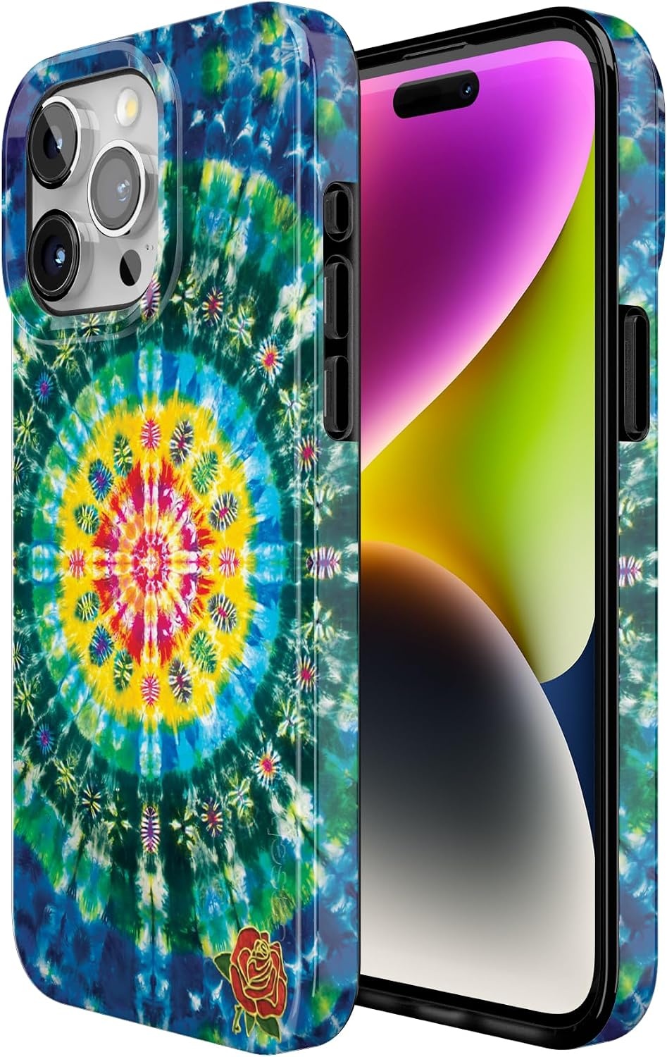 image:imageCasely iPhone 15 Pro Max Case Clear Skies Clear Shimmer Compatible with MagSafe Classic Ultra Slim DesignVeneta Tapestry Grateful Dead Tie Dye