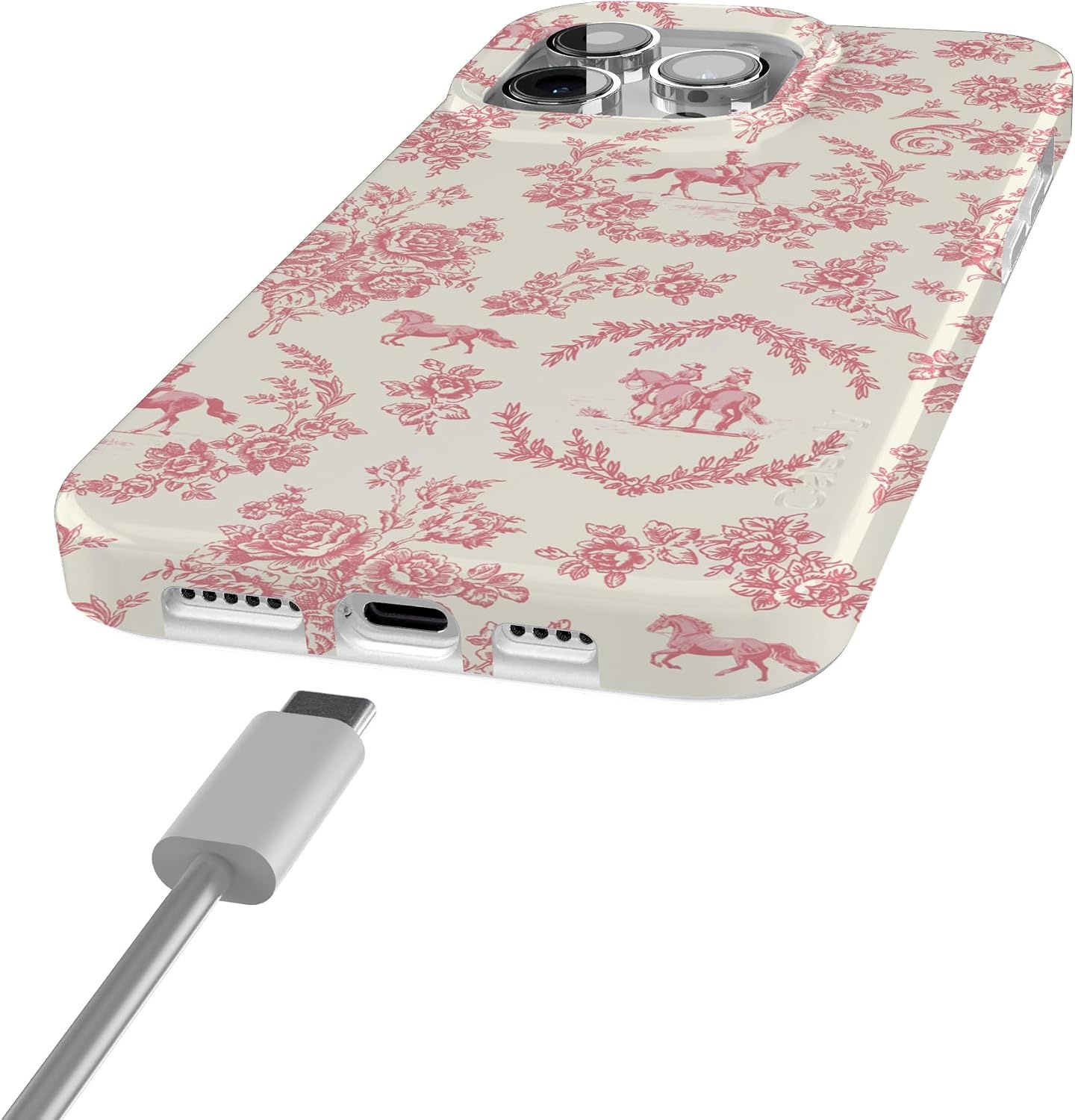 image:imageCasely iPhone 15 Pro Max Case Clear Skies Clear Shimmer Compatible with MagSafe Classic Ultra Slim DesignWestern Bloom Jenna Palek x Casely