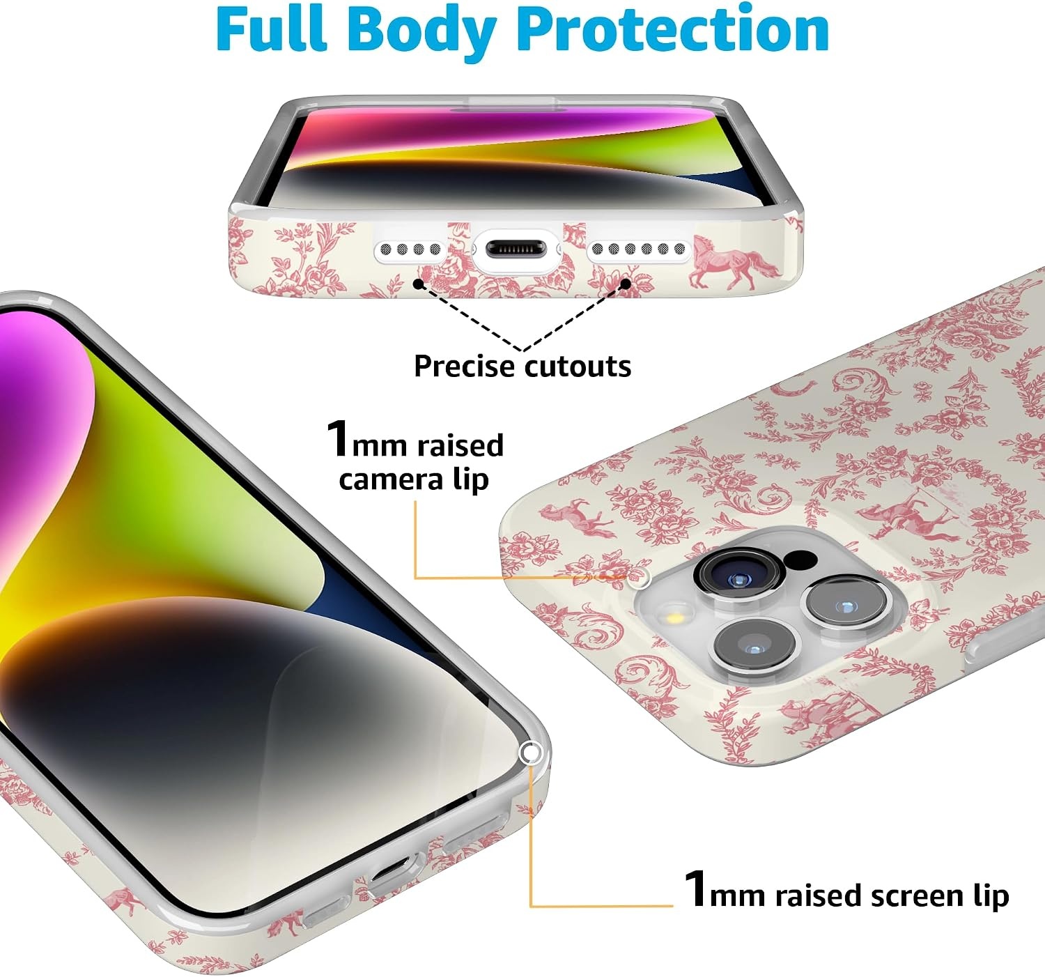 image:imageCasely iPhone 15 Pro Max Case Clear Skies Clear Shimmer Compatible with MagSafe Classic Ultra Slim DesignWestern Bloom Jenna Palek x Casely