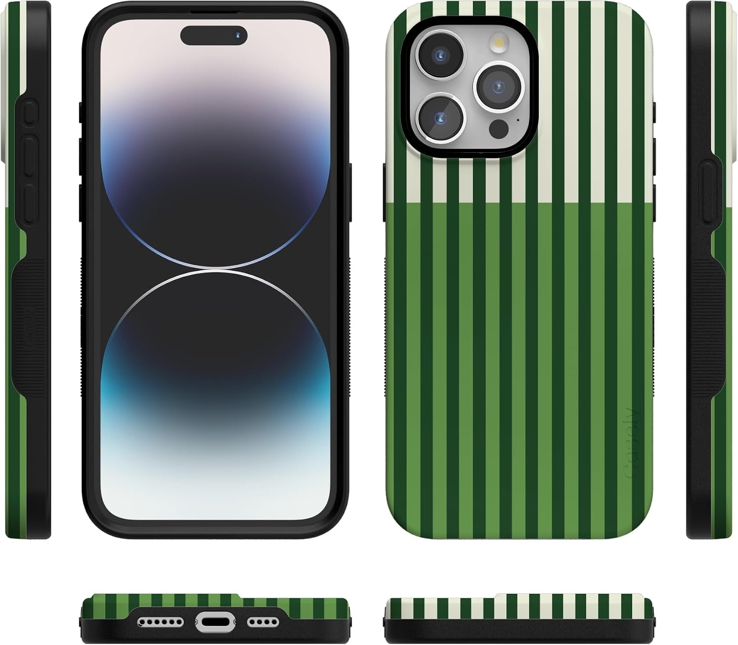 image:imageCasely iPhone 15 Pro Max Case Clubhouse Fairway Stripes Bold Protective Design Compatible with MagSafe