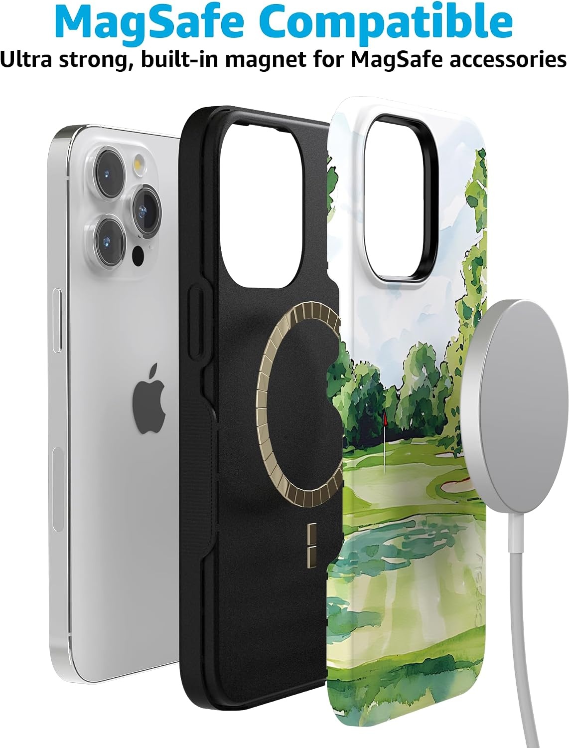 image:imageCasely iPhone 15 Pro Max Case Clubhouse Tee Time Bold Protective Design Compatible with MagSafe
