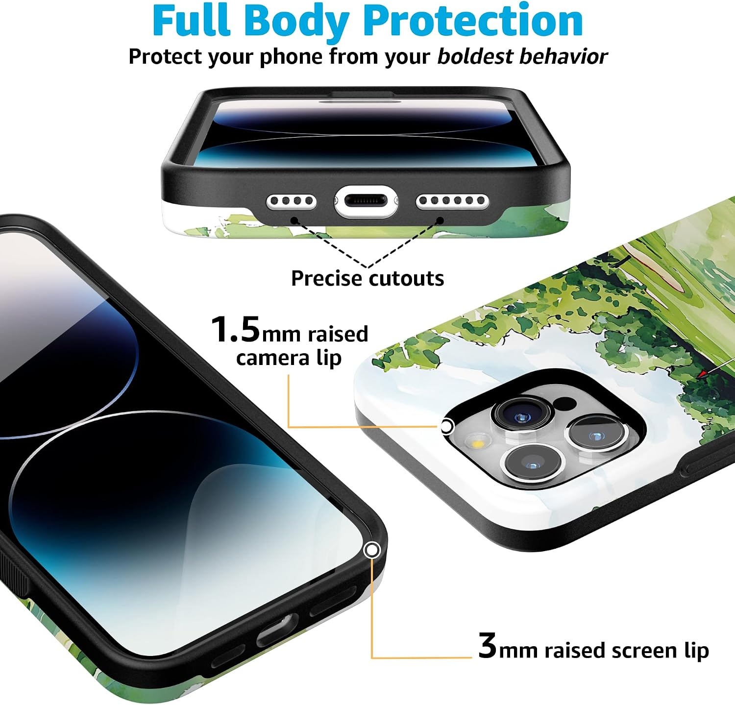 image:imageCasely iPhone 15 Pro Max Case Clubhouse Tee Time Bold Protective Design Compatible with MagSafe