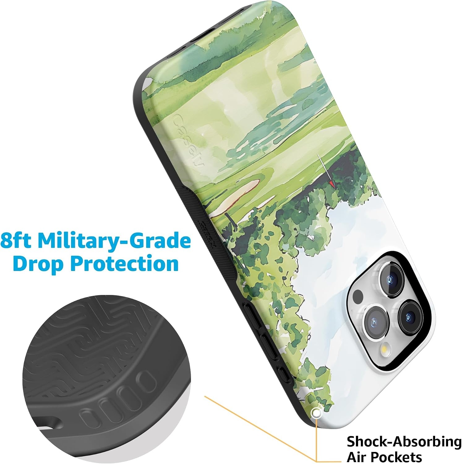 image:imageCasely iPhone 15 Pro Max Case Clubhouse Tee Time Bold Protective Design Compatible with MagSafe
