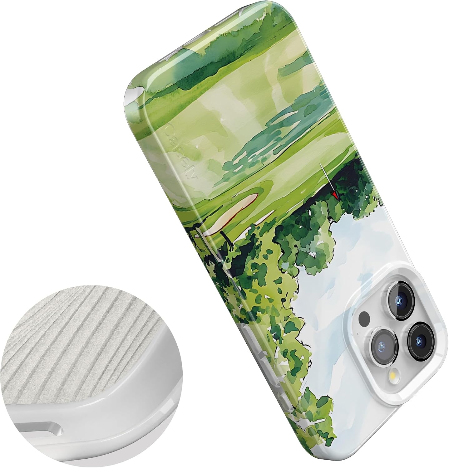 image:imageCasely iPhone 15 Pro Max Case Clubhouse Tee Time Compatible with MagSafe Classic Ultra Thin Design