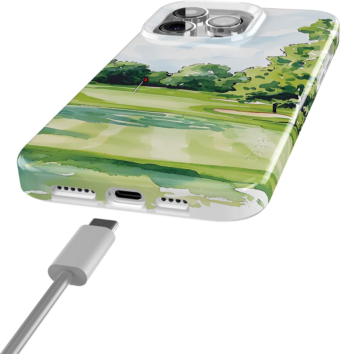 image:imageCasely iPhone 15 Pro Max Case Clubhouse Tee Time Compatible with MagSafe Classic Ultra Thin Design