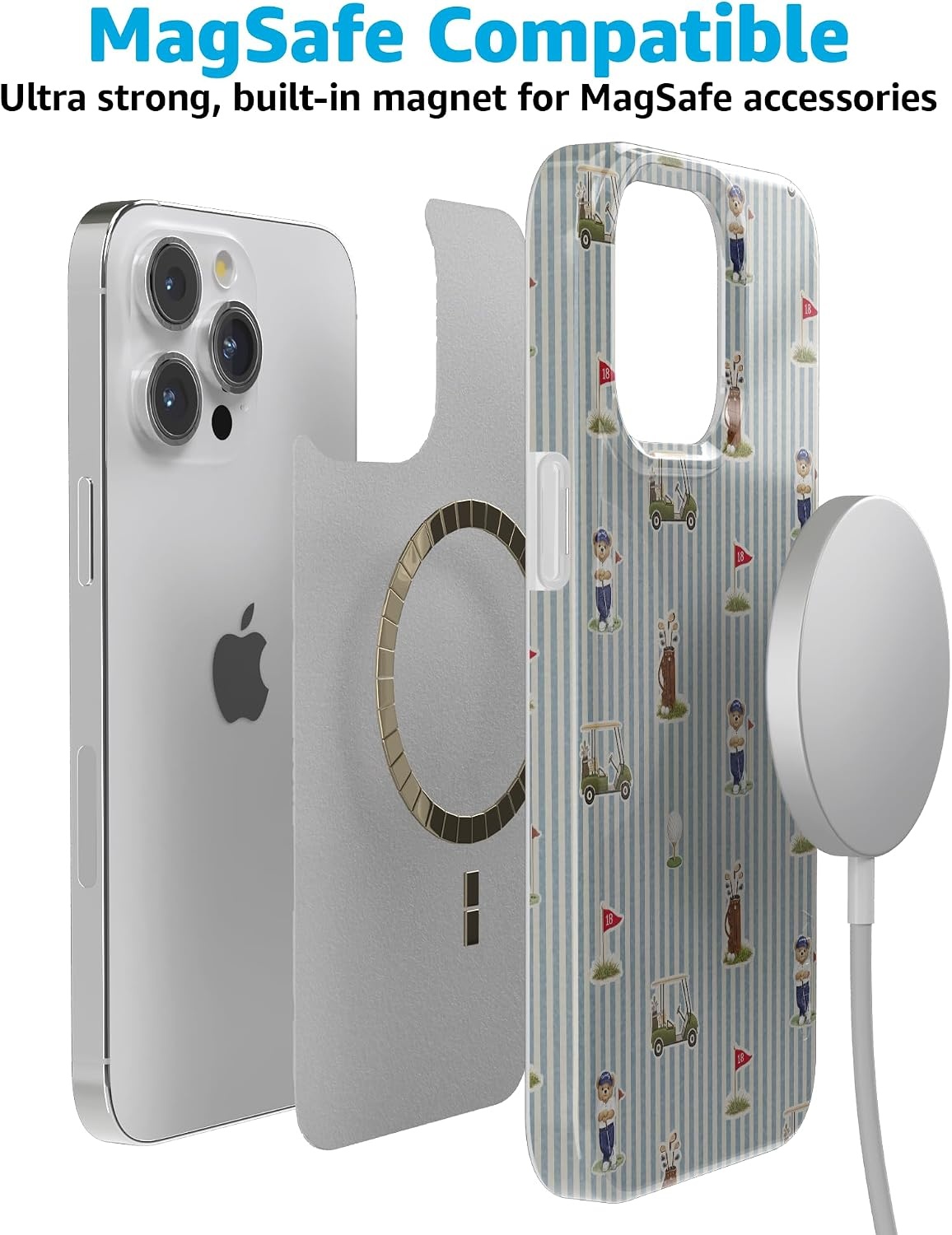 image:imageCasely iPhone 15 Pro Max Case Clubhouse The Caddie Print Compatible with MagSafe Classic Ultra Thin Design