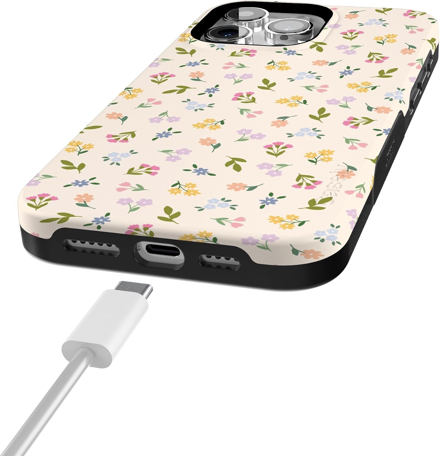 image:imageCasely iPhone 15 Pro Max Case Ditsy Floral Tiny Flowers Bold Protective Design Compatible with MagSafe
