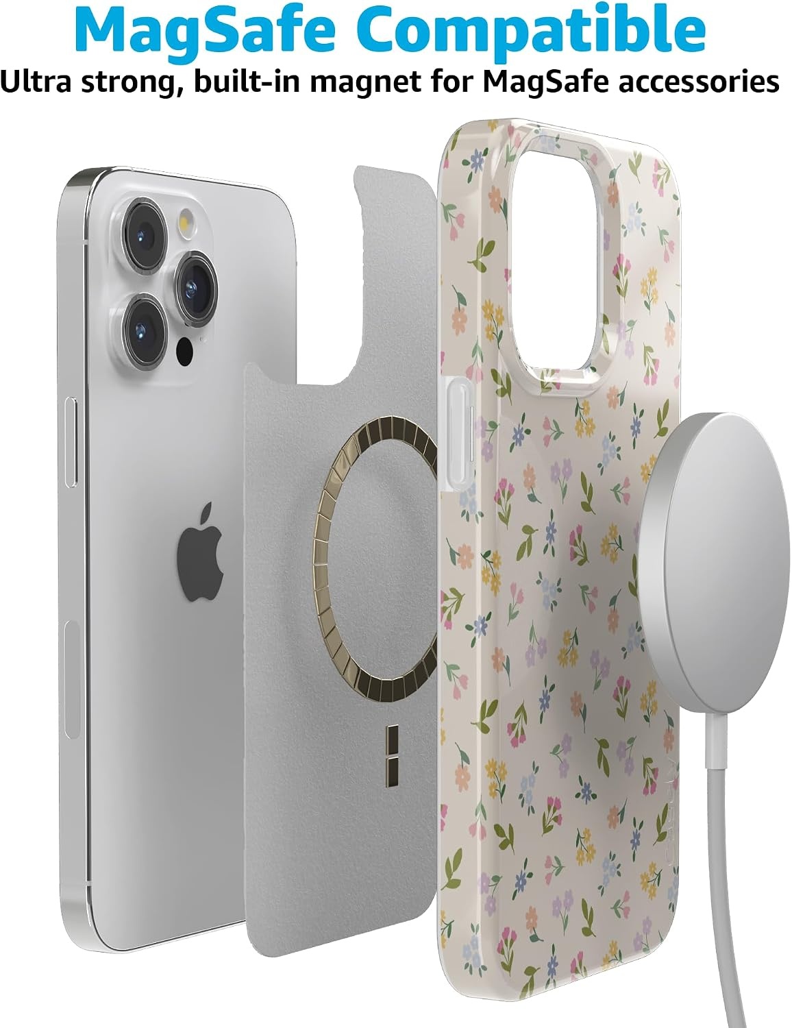 image:imageCasely iPhone 15 Pro Max Case Ditsy Floral Tiny Flowers Compatible with MagSafe Classic Ultra Thin Design