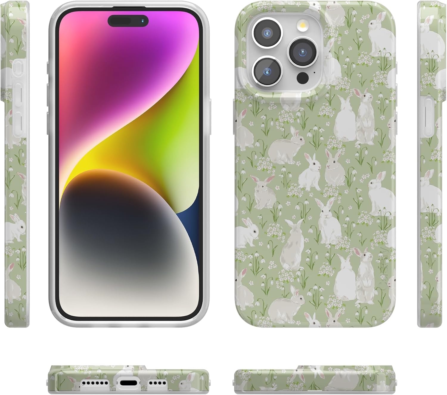image:imageCasely iPhone 15 Pro Max Case Hop to it Green Bunny Compatible with MagSafe Classic Ultra Thin Design