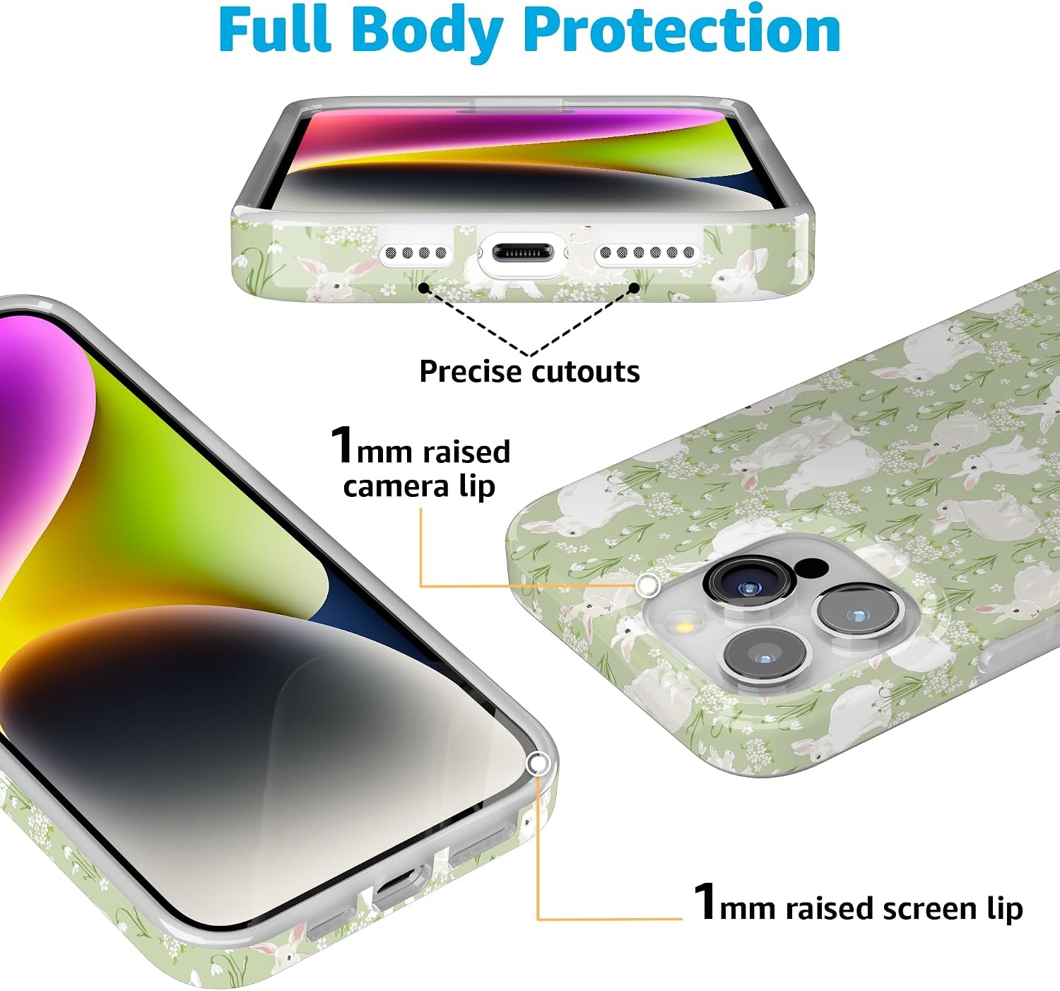 image:imageCasely iPhone 15 Pro Max Case Hop to it Green Bunny Compatible with MagSafe Classic Ultra Thin Design