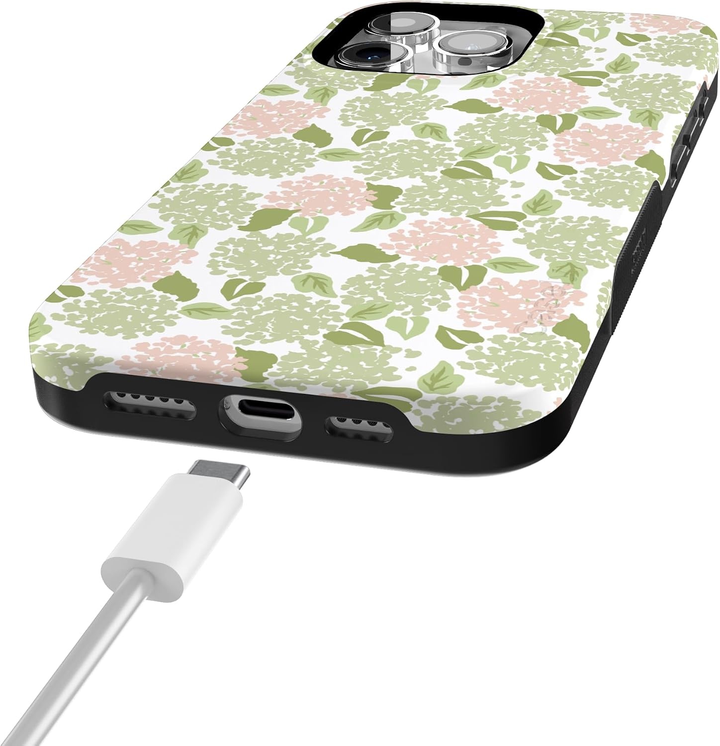 image:imageCasely iPhone 15 Pro Max Case Hydrangea Haze Floral Garden Bold Protective Design Compatible with MagSafe