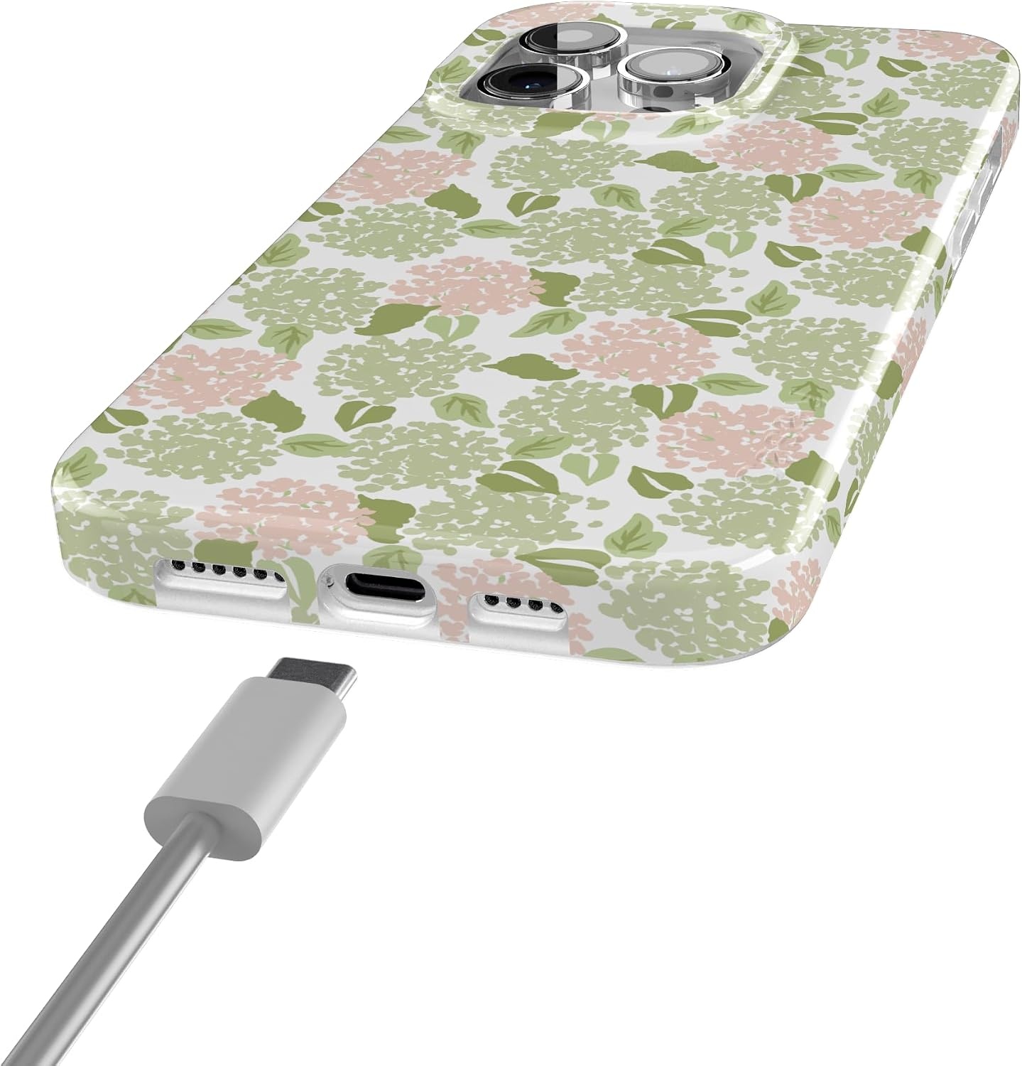image:imageCasely iPhone 15 Pro Max Case Hydrangea Haze Floral Garden Compatible with MagSafe Classic Ultra Thin Design