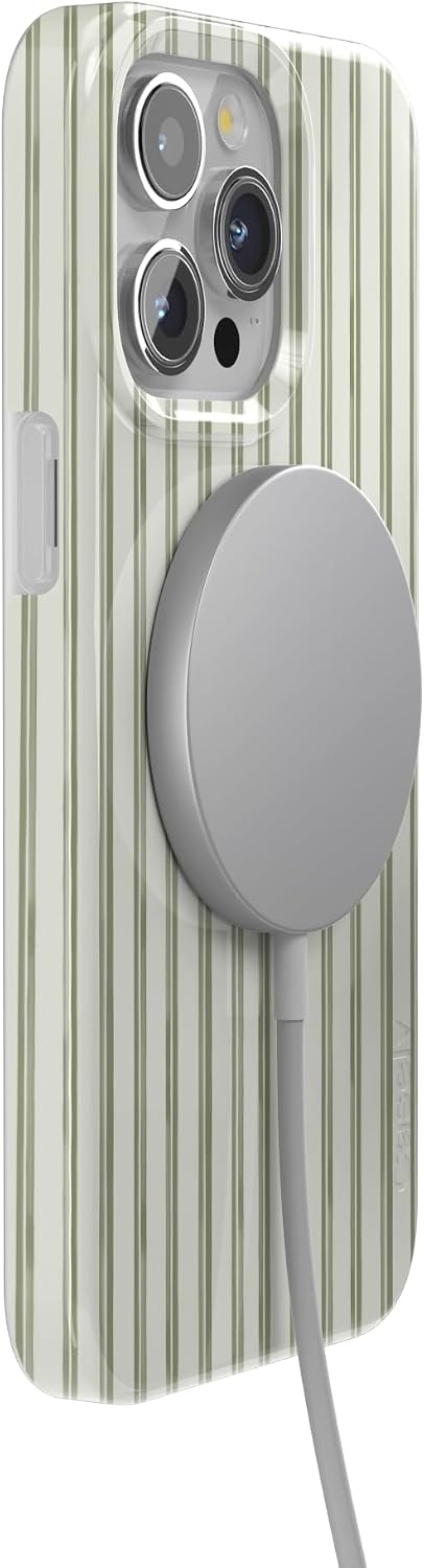 image:imageCasely iPhone 15 Pro Max Case Linen Stripe The Boyfriend Collection Compatible with MagSafe Classic Ultra Thin Design