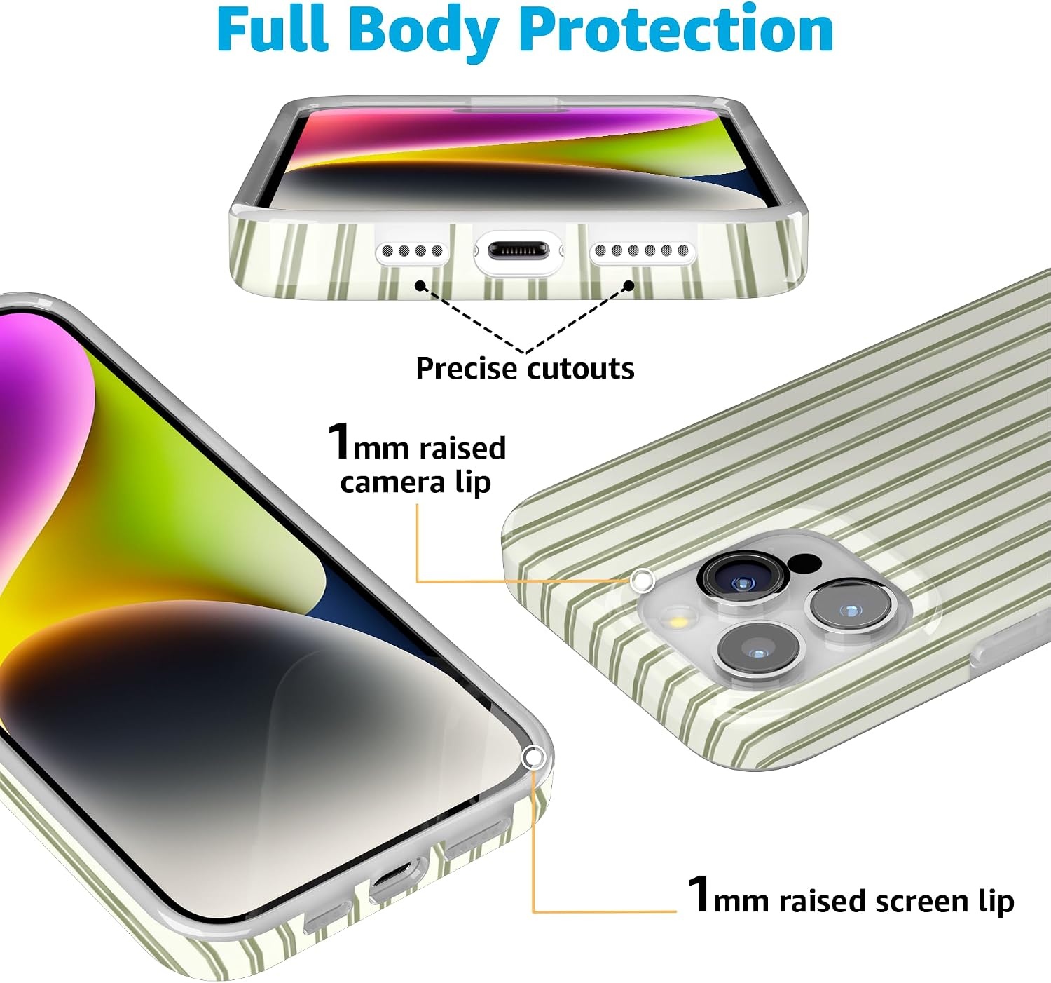 image:imageCasely iPhone 15 Pro Max Case Linen Stripe The Boyfriend Collection Compatible with MagSafe Classic Ultra Thin Design