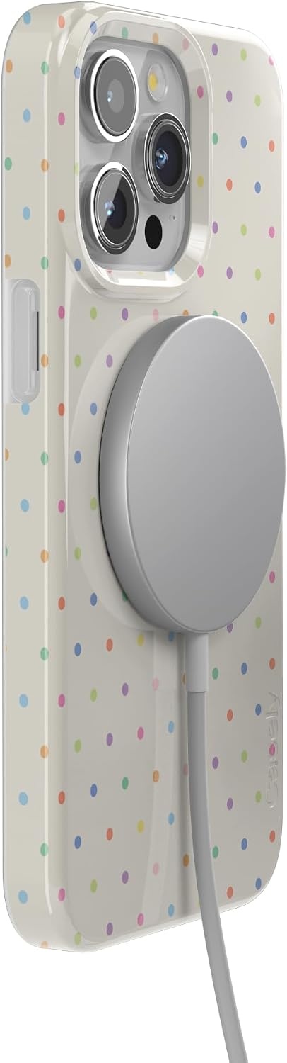 image:imageCasely iPhone 15 Pro Max Case On the Dot Rainbow Polka Dot Compatible with MagSafe Classic Ultra Thin Design