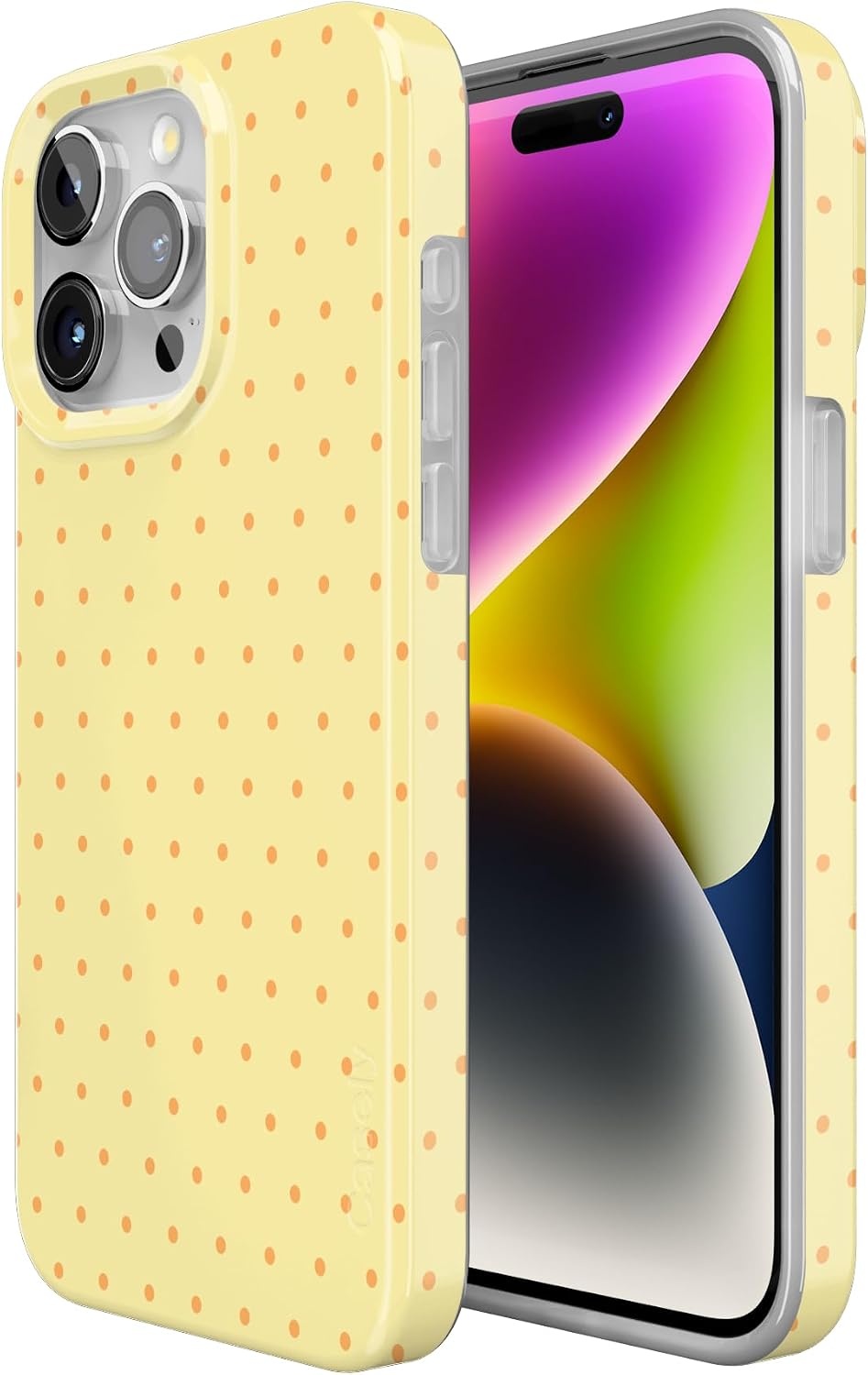 image:imageCasely iPhone 15 Pro Max Case On the Dot Yellow Polka Dot Compatible with MagSafe Classic Ultra Thin Design