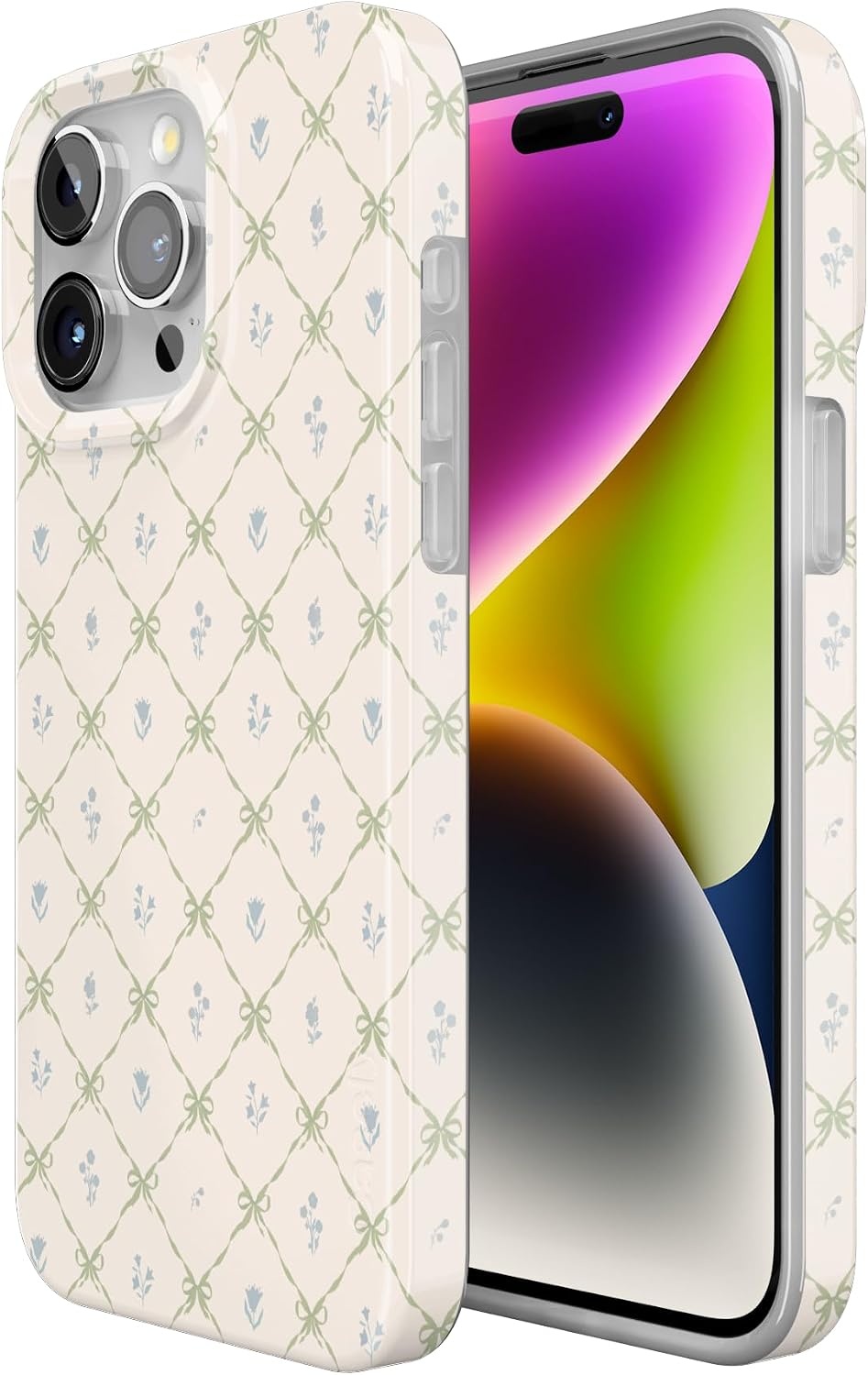 image:imageCasely iPhone 15 Pro Max Case Petite Petals Floral Dainty Lattice Compatible with MagSafe Classic Ultra Thin Design