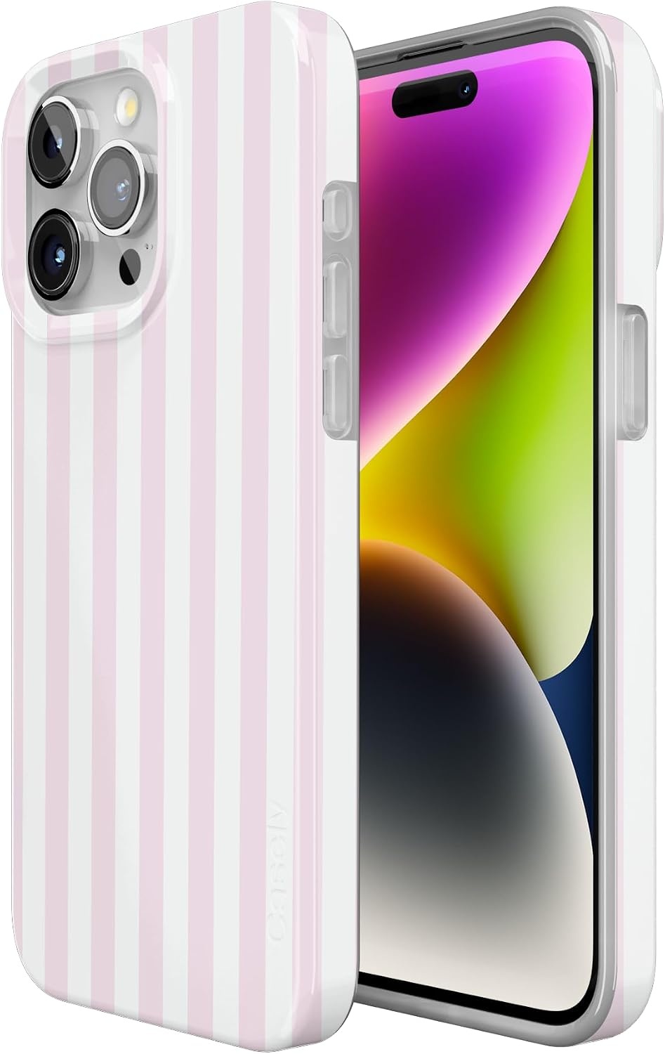 image:imageCasely iPhone 15 Pro Max Case Pink Stripes Sunday Best Compatible with MagSafe Classic Ultra Thin Design
