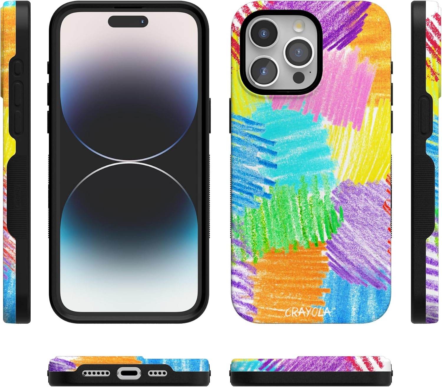 image:imageCasely iPhone 15 Pro Max Case Scribble Me that Crayola Rainbow Pencil Bold Protective Design Compatible with MagSafe