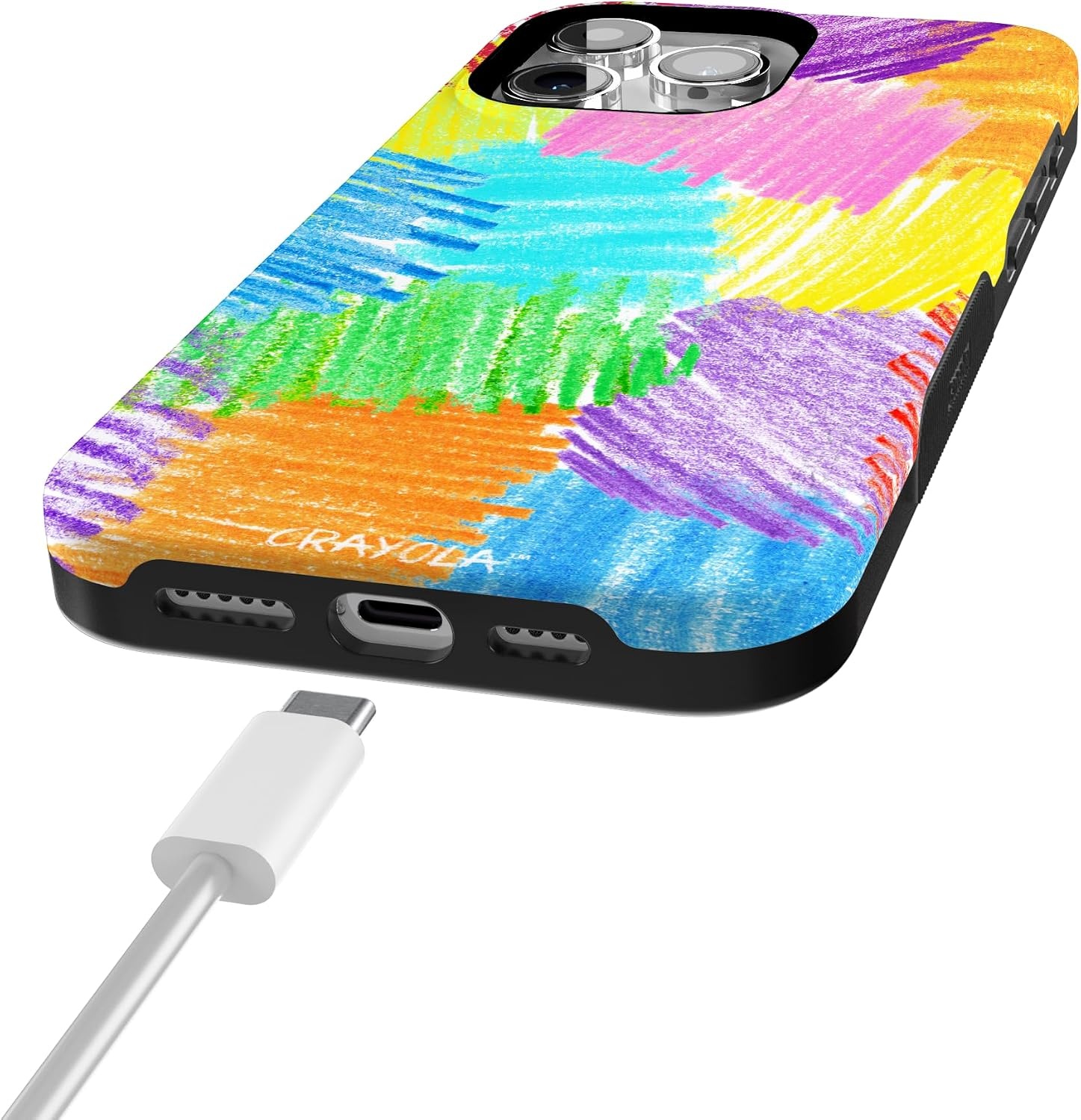 image:imageCasely iPhone 15 Pro Max Case Scribble Me that Crayola Rainbow Pencil Bold Protective Design Compatible with MagSafe