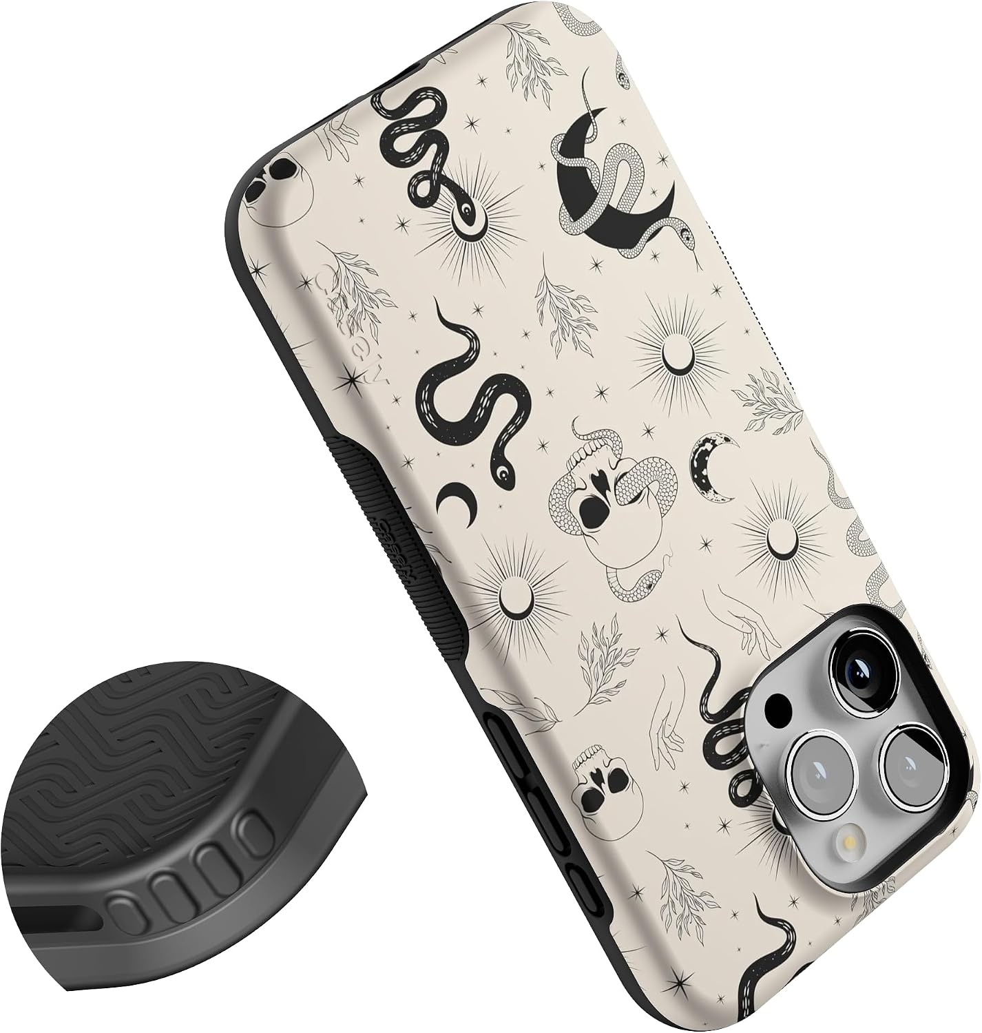 image:imageCasely iPhone 15 Pro Max Case Snakes amp Skulls No Further Explanation Bold Protective Design Compatible with MagSafe