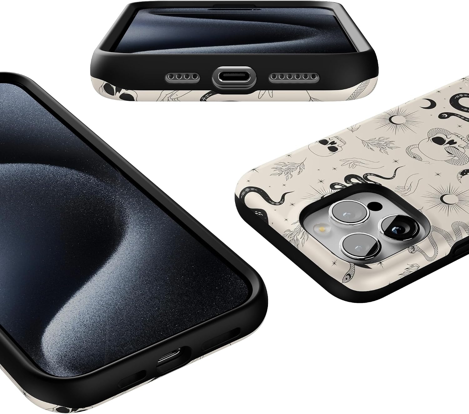 image:imageCasely iPhone 15 Pro Max Case Snakes amp Skulls No Further Explanation Bold Protective Design Compatible with MagSafe
