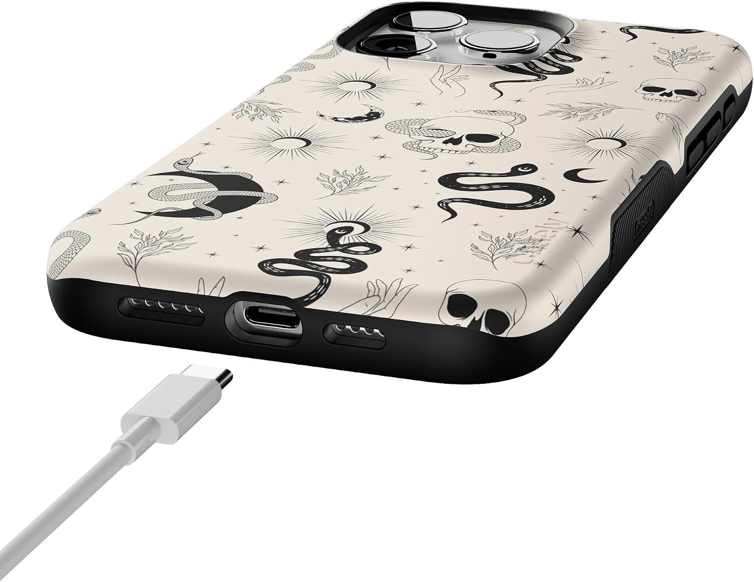 image:imageCasely iPhone 15 Pro Max Case Snakes amp Skulls No Further Explanation Bold Protective Design Compatible with MagSafe