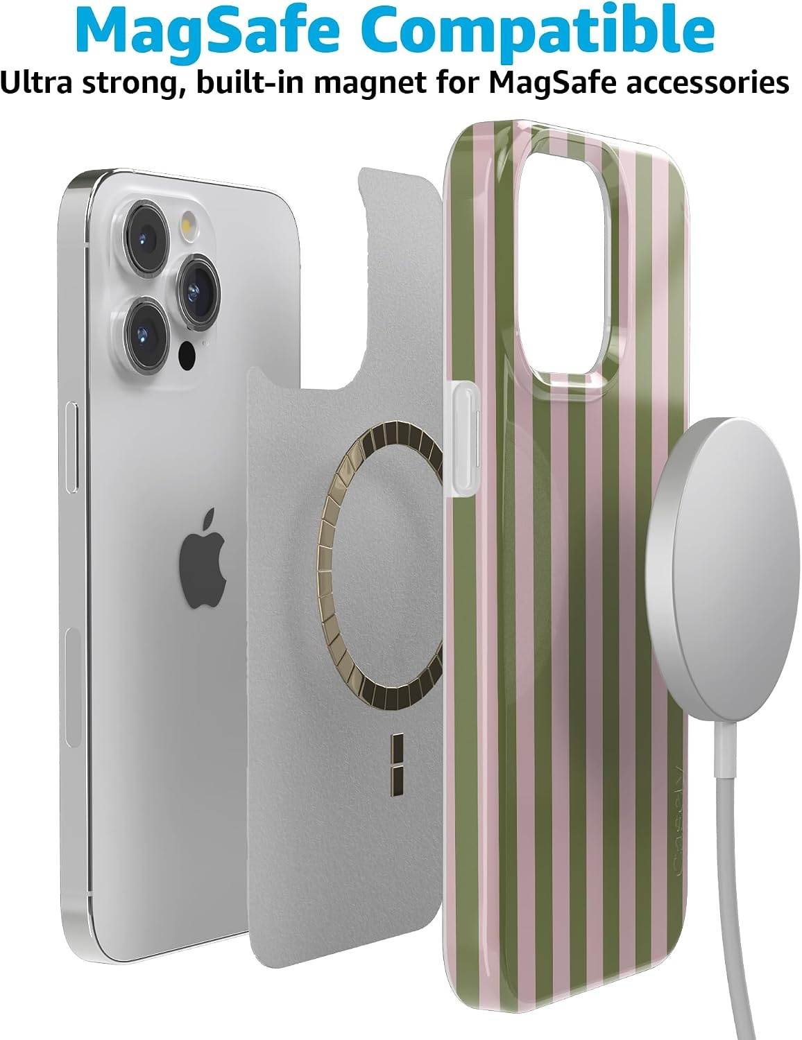 image:imageCasely iPhone 15 Pro Max Case Summer Stripes Sunday Best Compatible with MagSafe Classic Ultra Thin Design