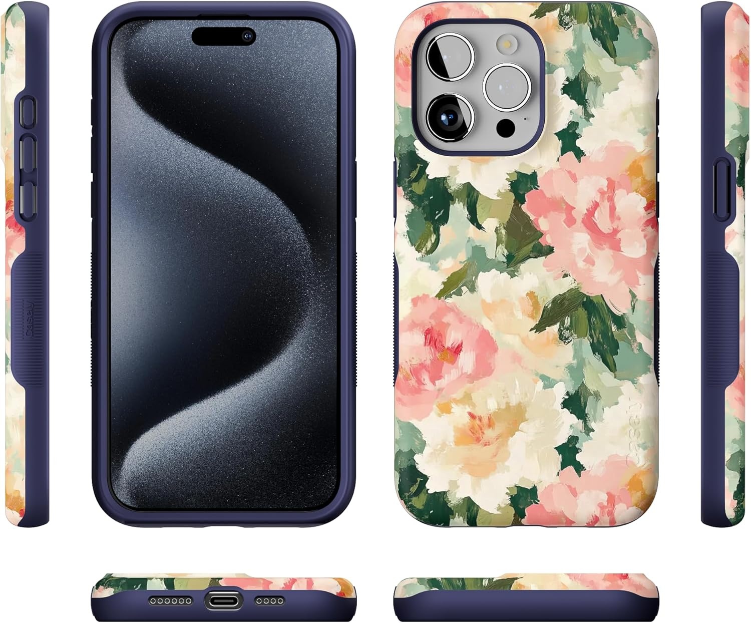 image:imageCasely iPhone 15 Pro Max Case The Garden Room Painted Petals Bold Protective Design Compatible with MagSafe