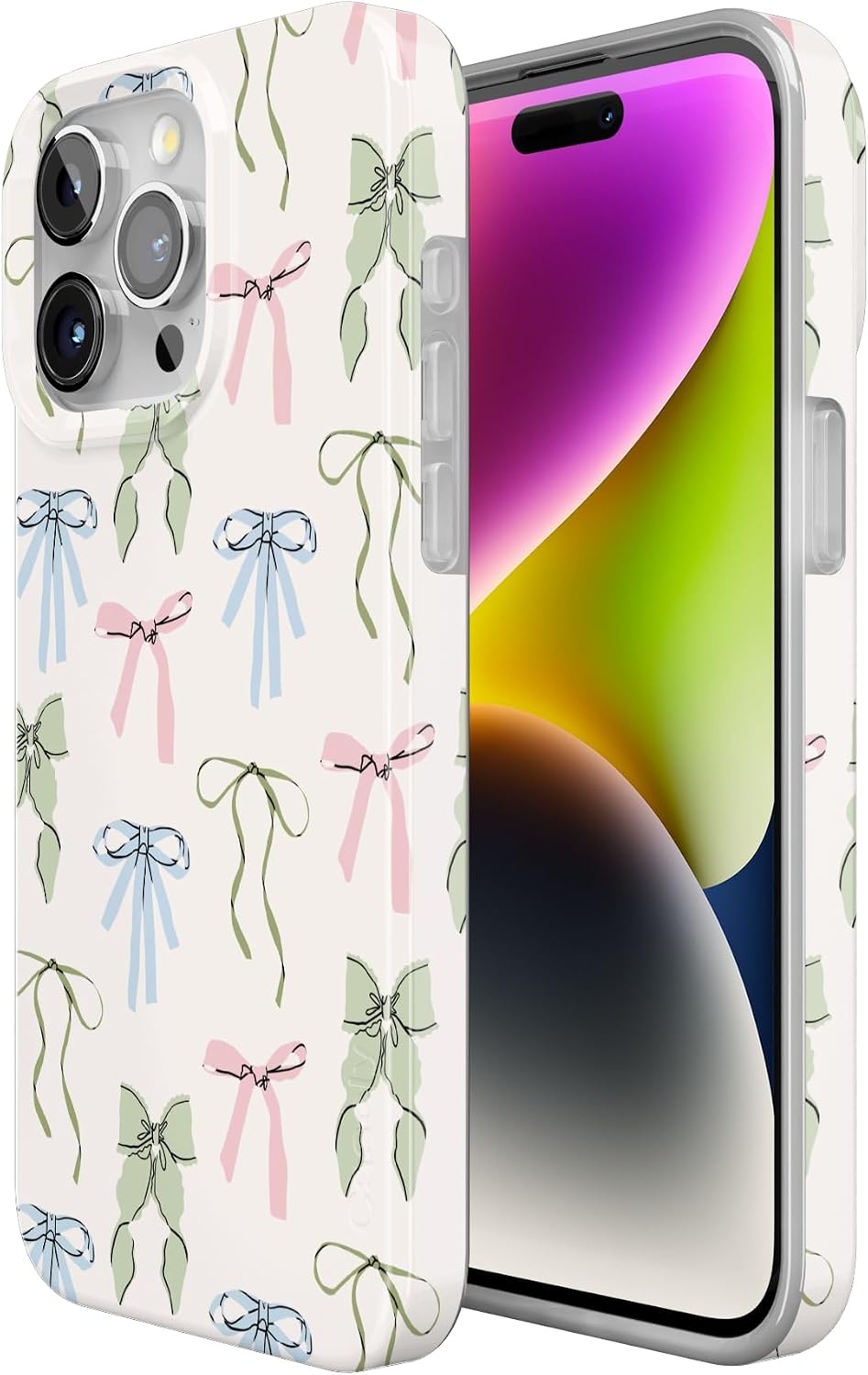 image:imageCasely iPhone 15 Pro Max Case Whimsy Girlie Pastel Bows Compatible with MagSafe Classic Ultra Thin Design
