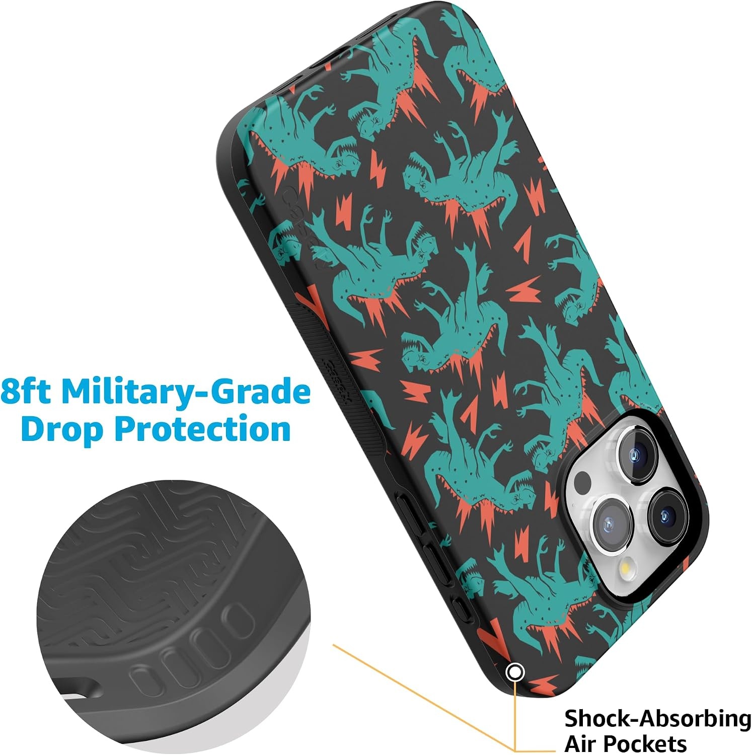 image:imageCasely iPhone 15 Pro Max Case Youre Dinomite Green Dinosaur Bold Protective Design Compatible with MagSafe