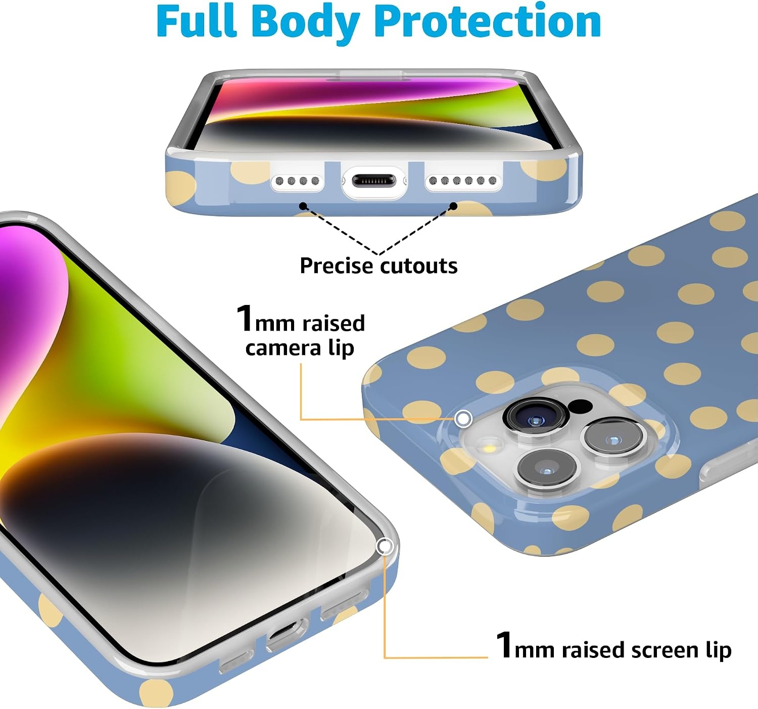 image:imageCasely iPhone 15 Pro Max Case in the Spotlight Pastel Polka Dot Compatible with MagSafe Classic Ultra Thin Design